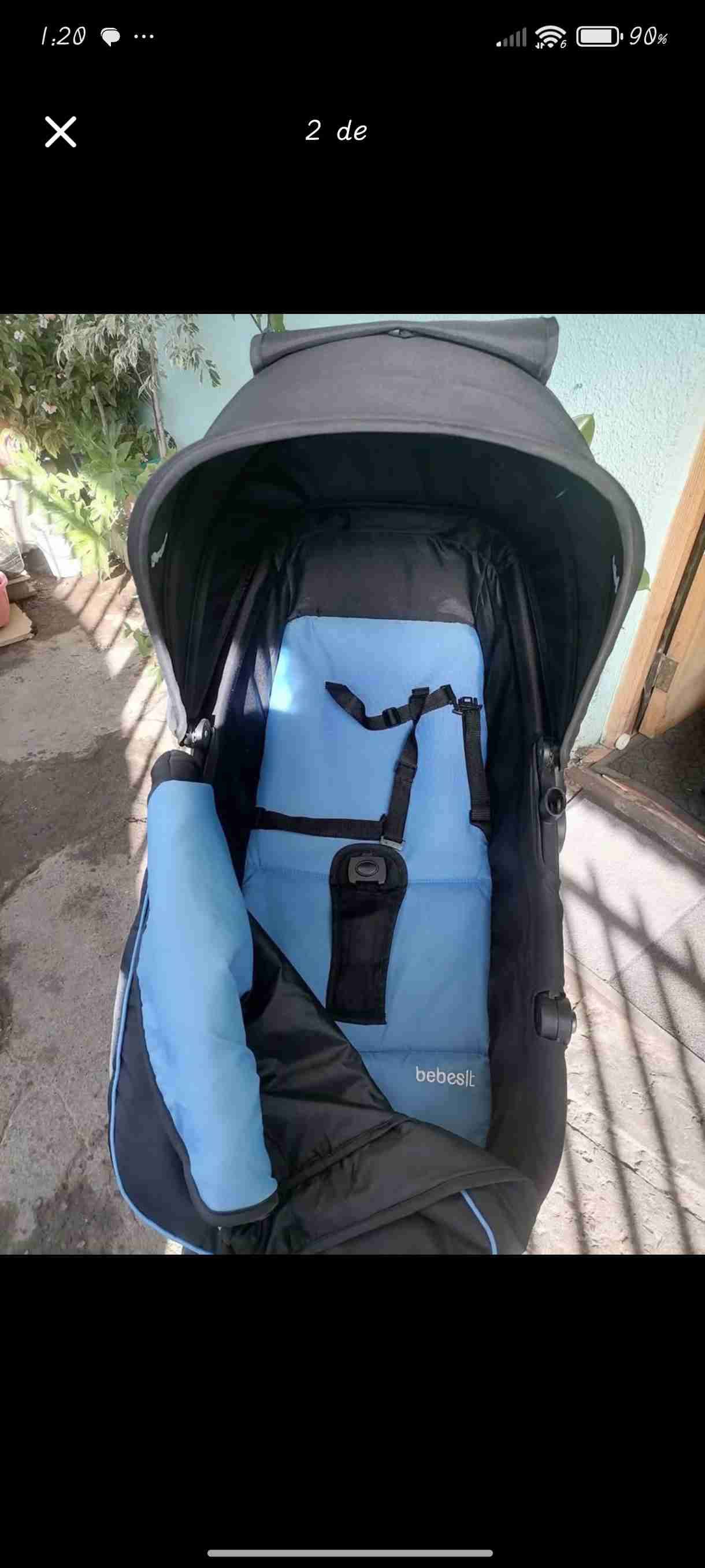 Coche para bebé azul y negro bebesit - miniatura 2