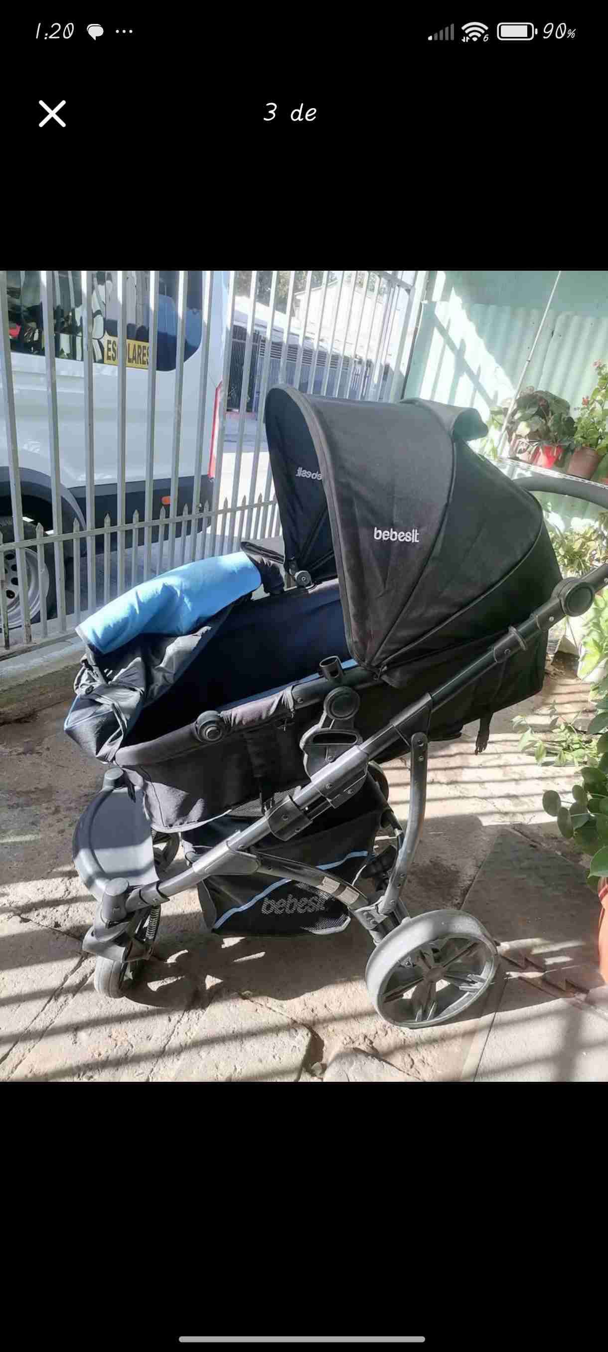 Coche para bebé azul y negro bebesit - miniatura 3