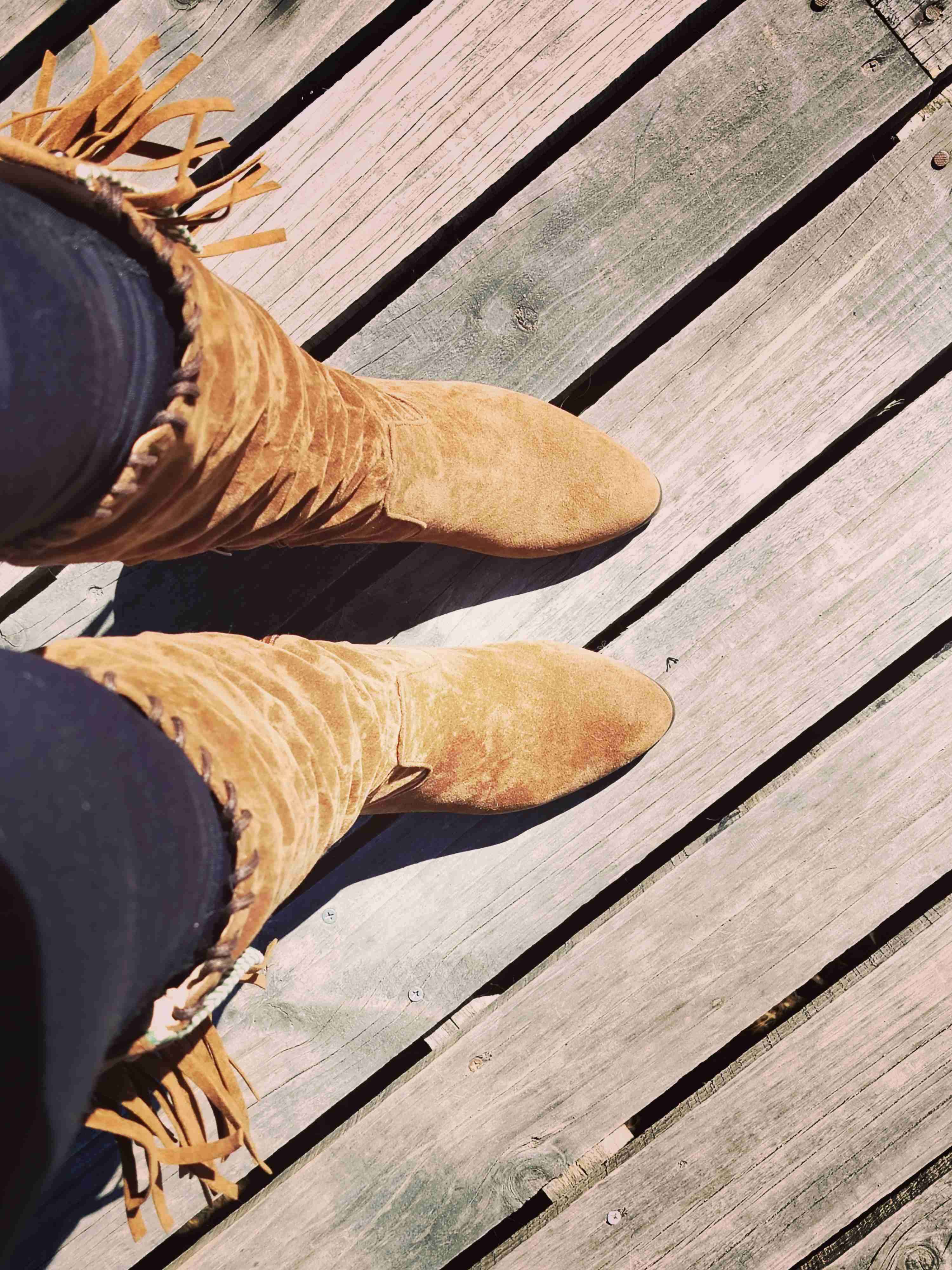 Botas de gamuza color camel - miniatura 1