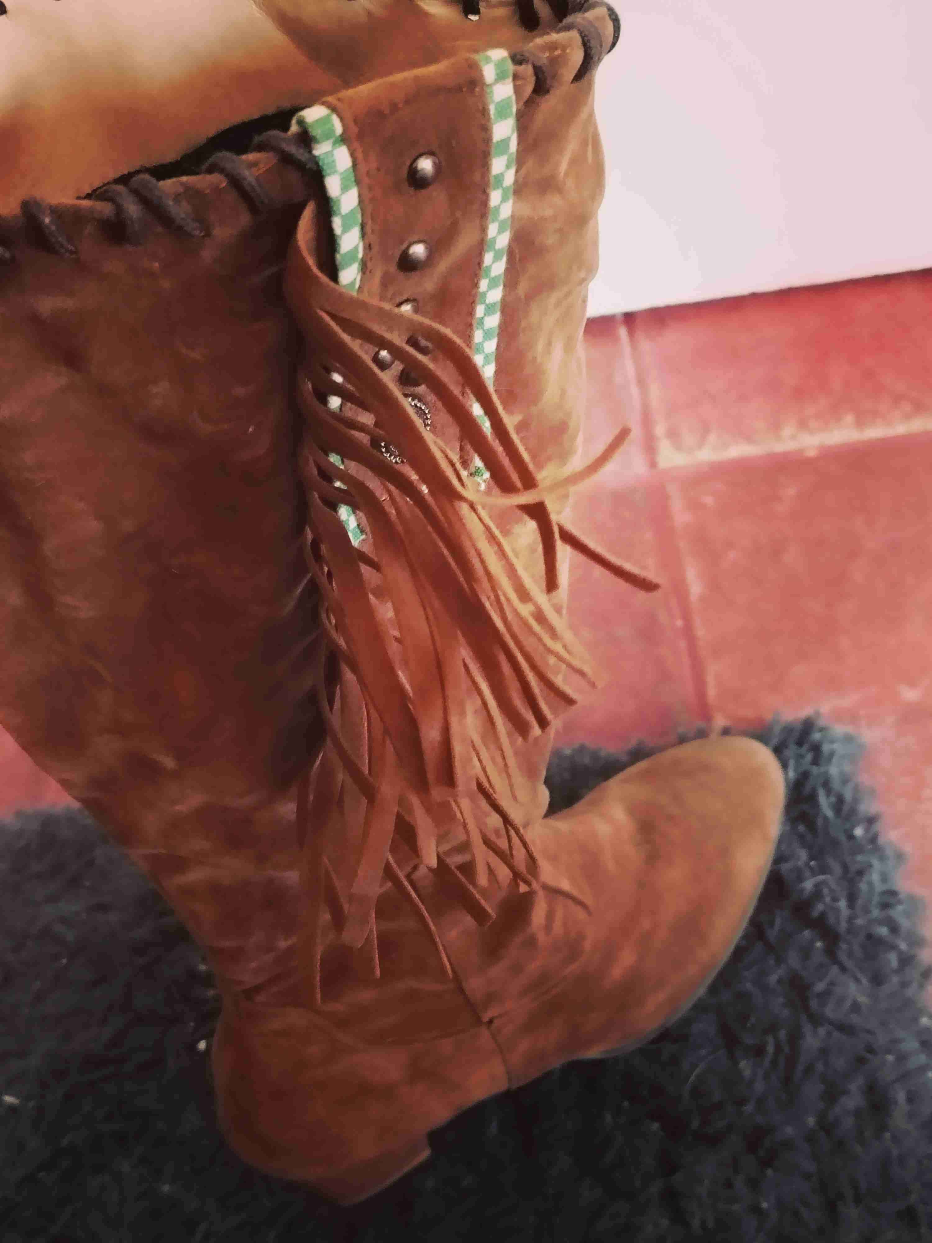 Botas de gamuza color camel - miniatura 3