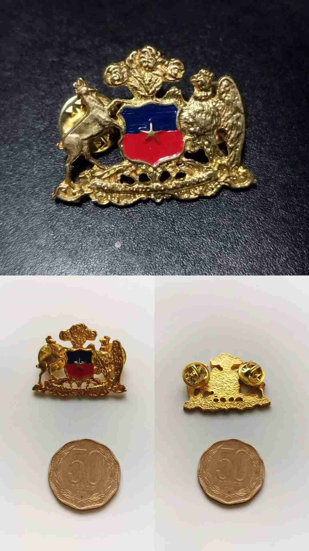 Pin escudo nacional dorado