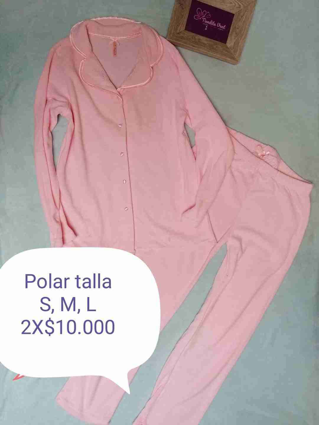 Pijama polar rosado, blanco o celeste. - miniatura 1