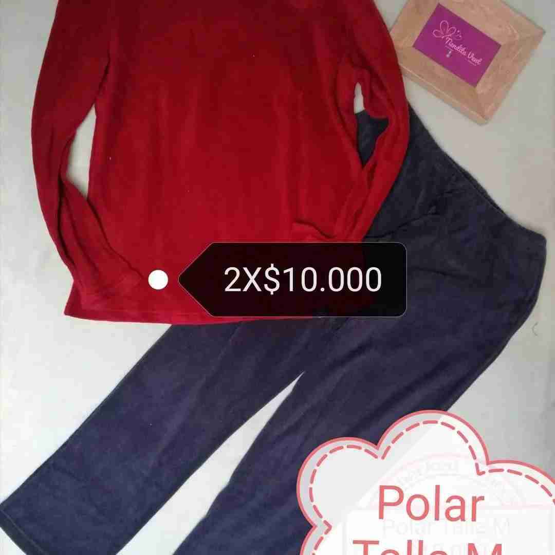 Conjunto polar rojo y azul