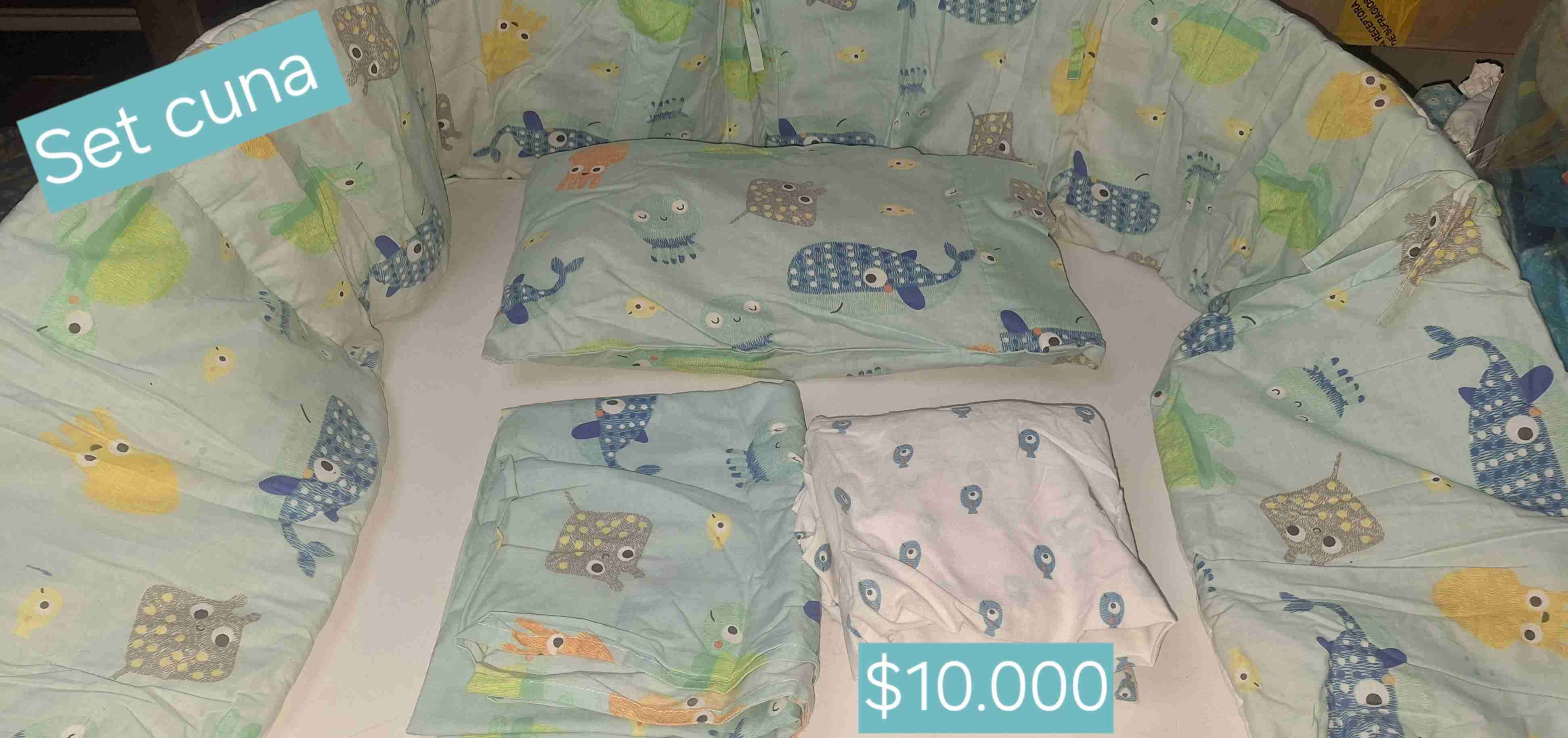 Set de cuna con estampado marino