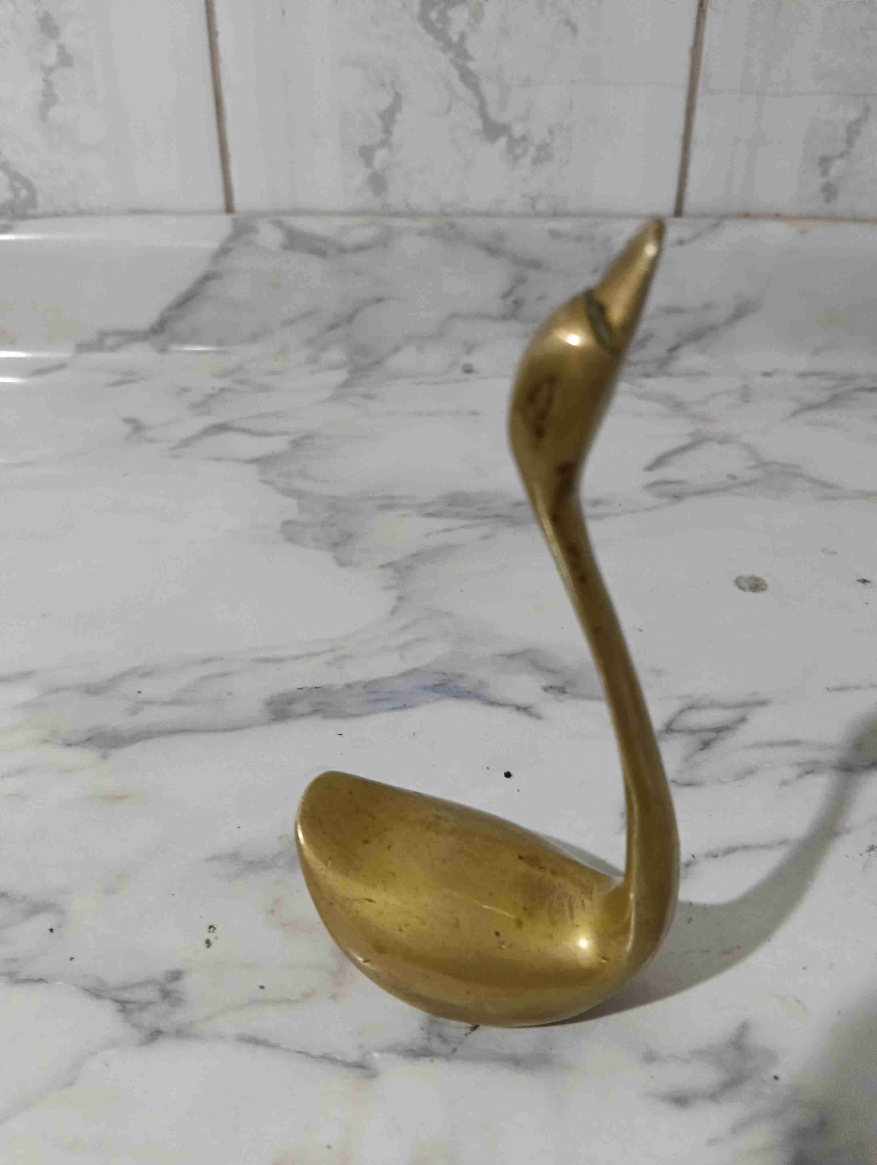 Figuras decorativas de cisne en bronce - miniatura 2