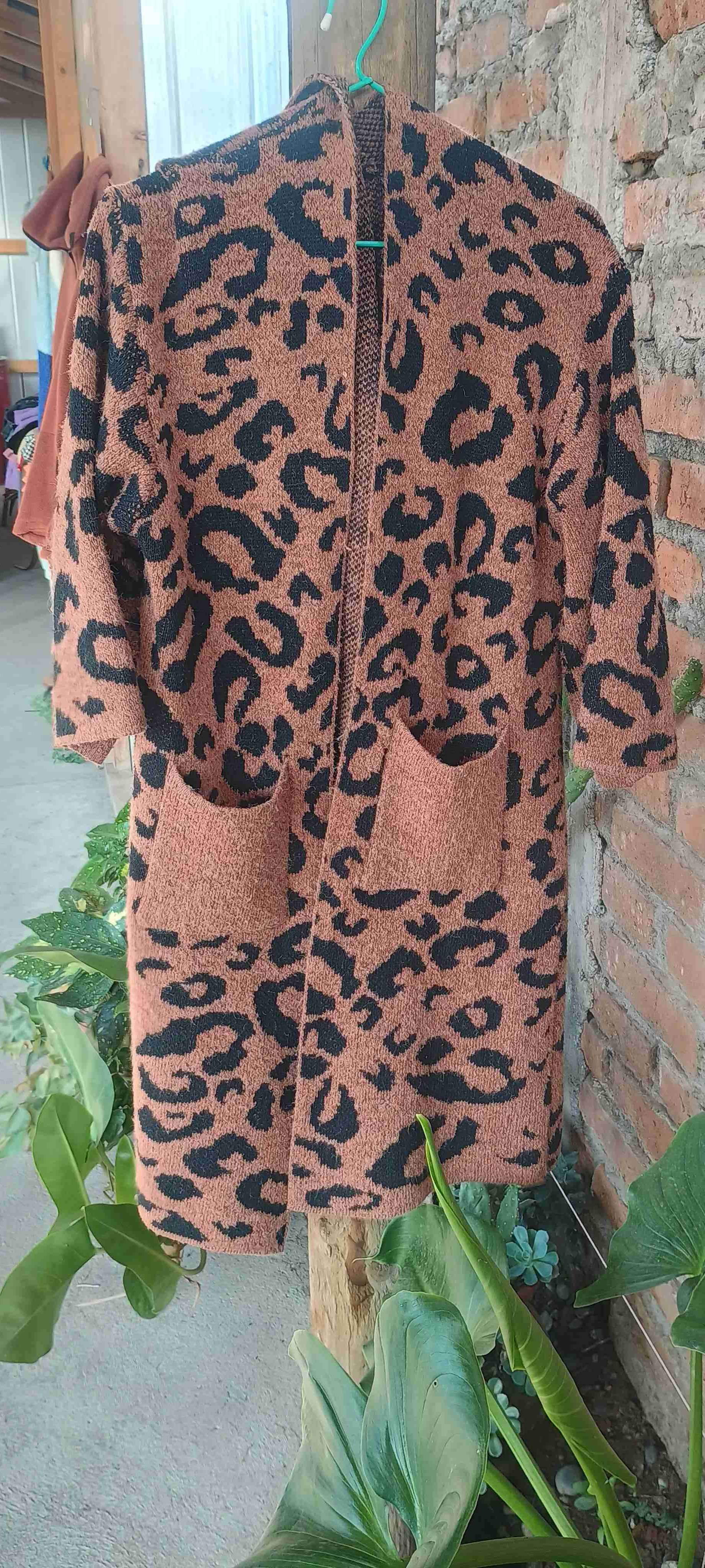 Cardigan largo animal print