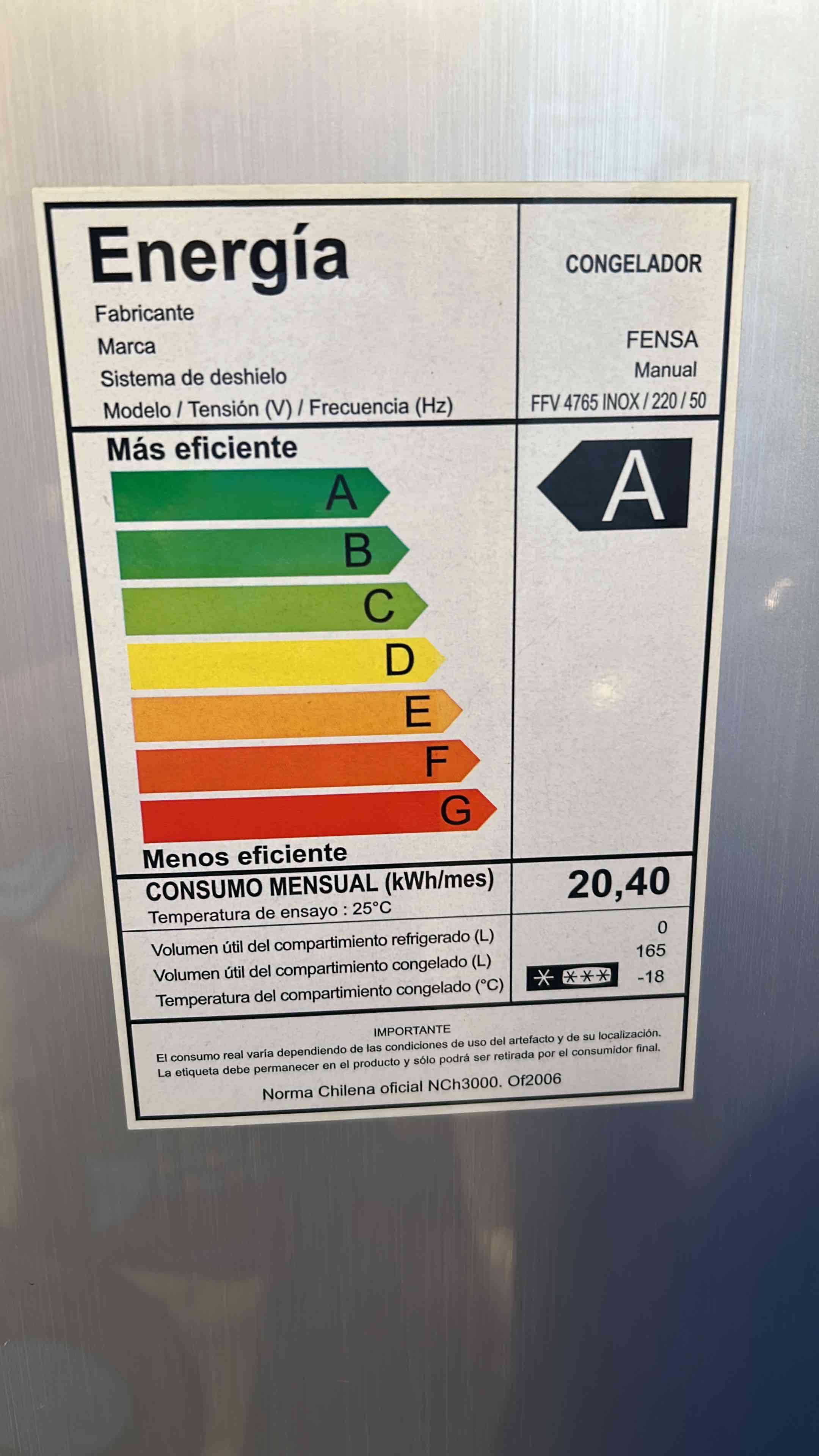 Congelador vertical Fensa plata - miniatura 4