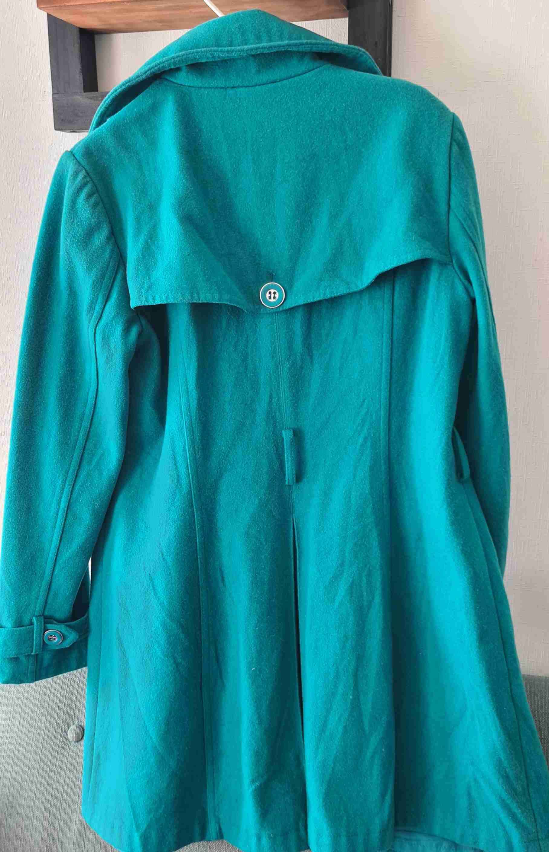 Abrigo turquesa doble abotonadura talla M. - miniatura 3