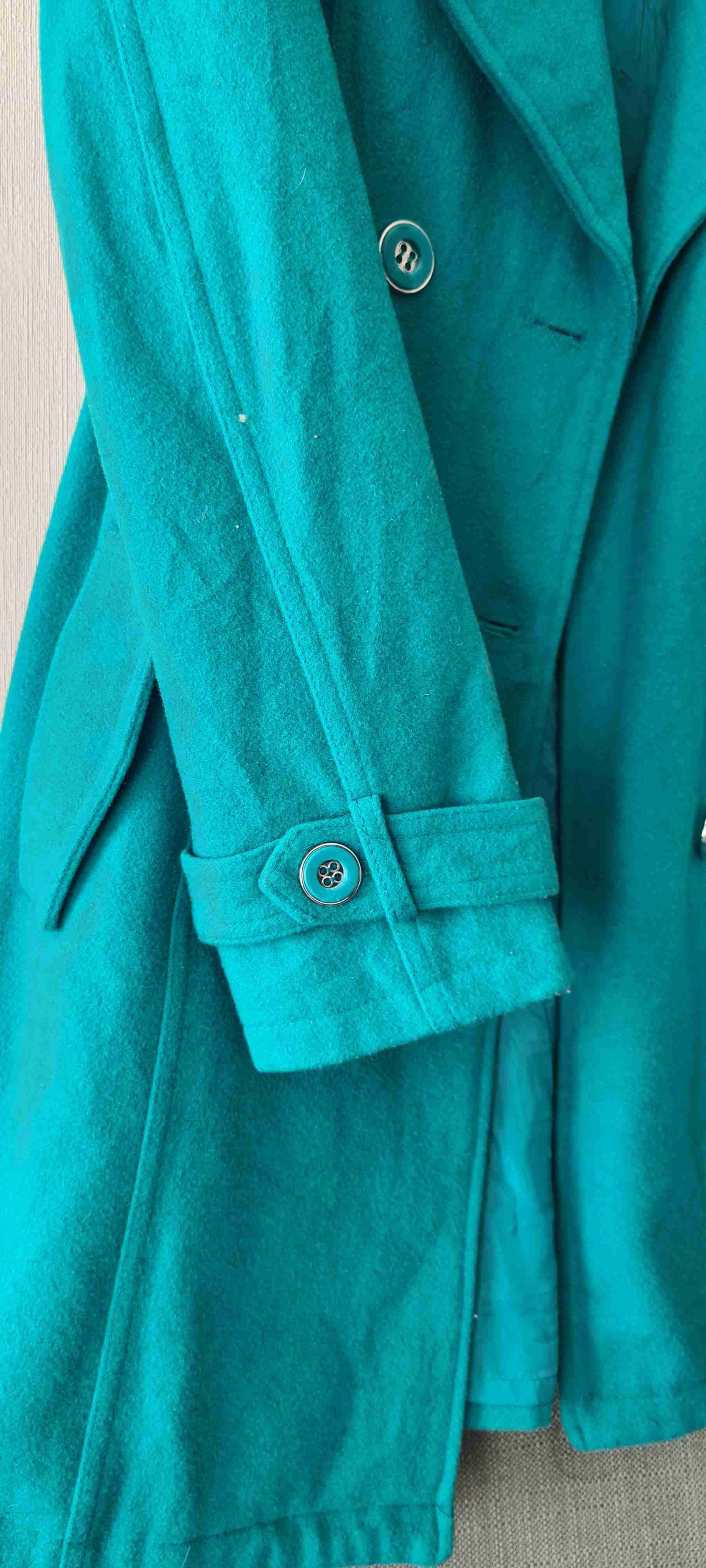 Abrigo turquesa doble abotonadura talla M. - miniatura 4