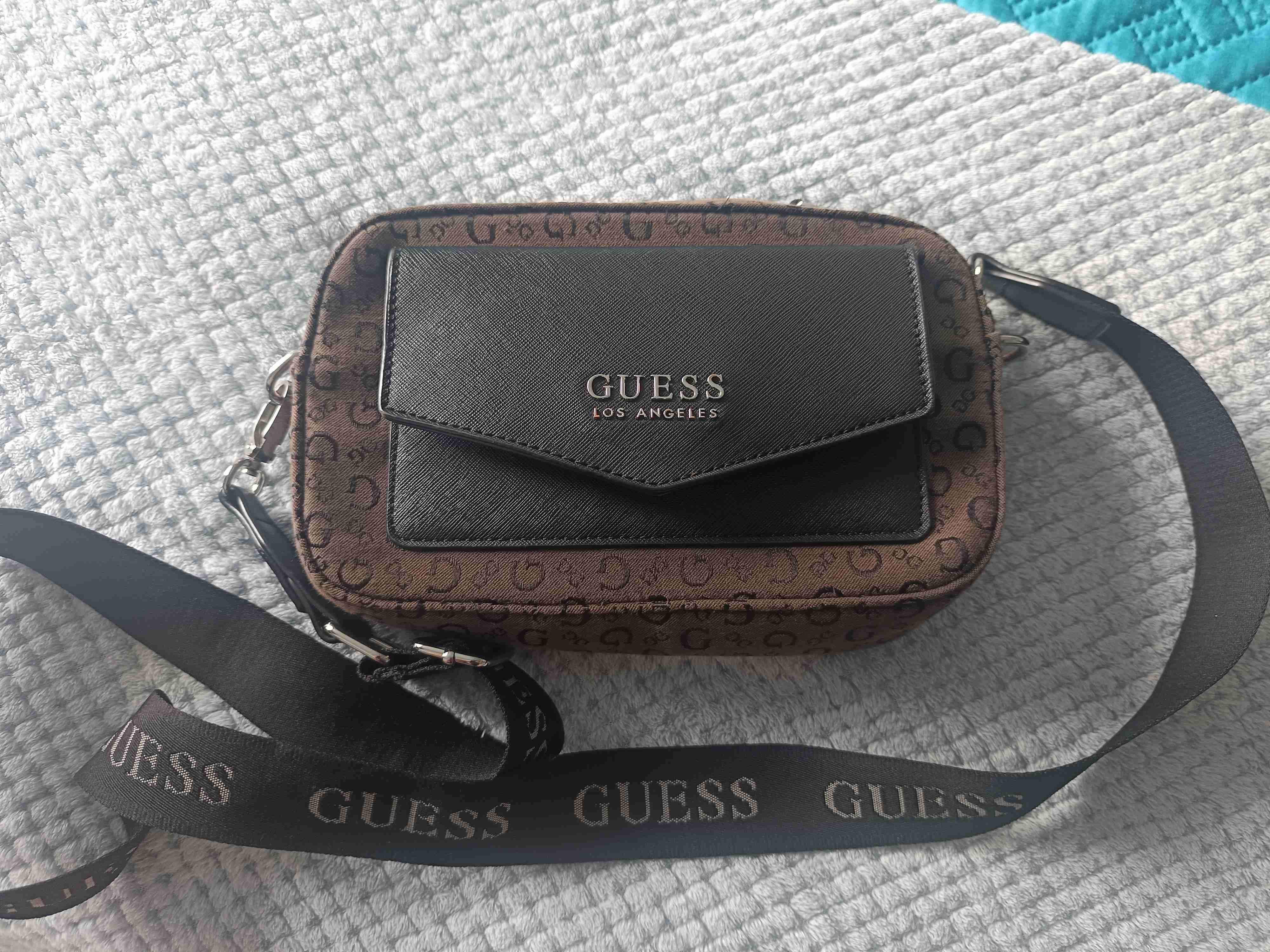 Cartera Guess marrón y negra - miniatura 1