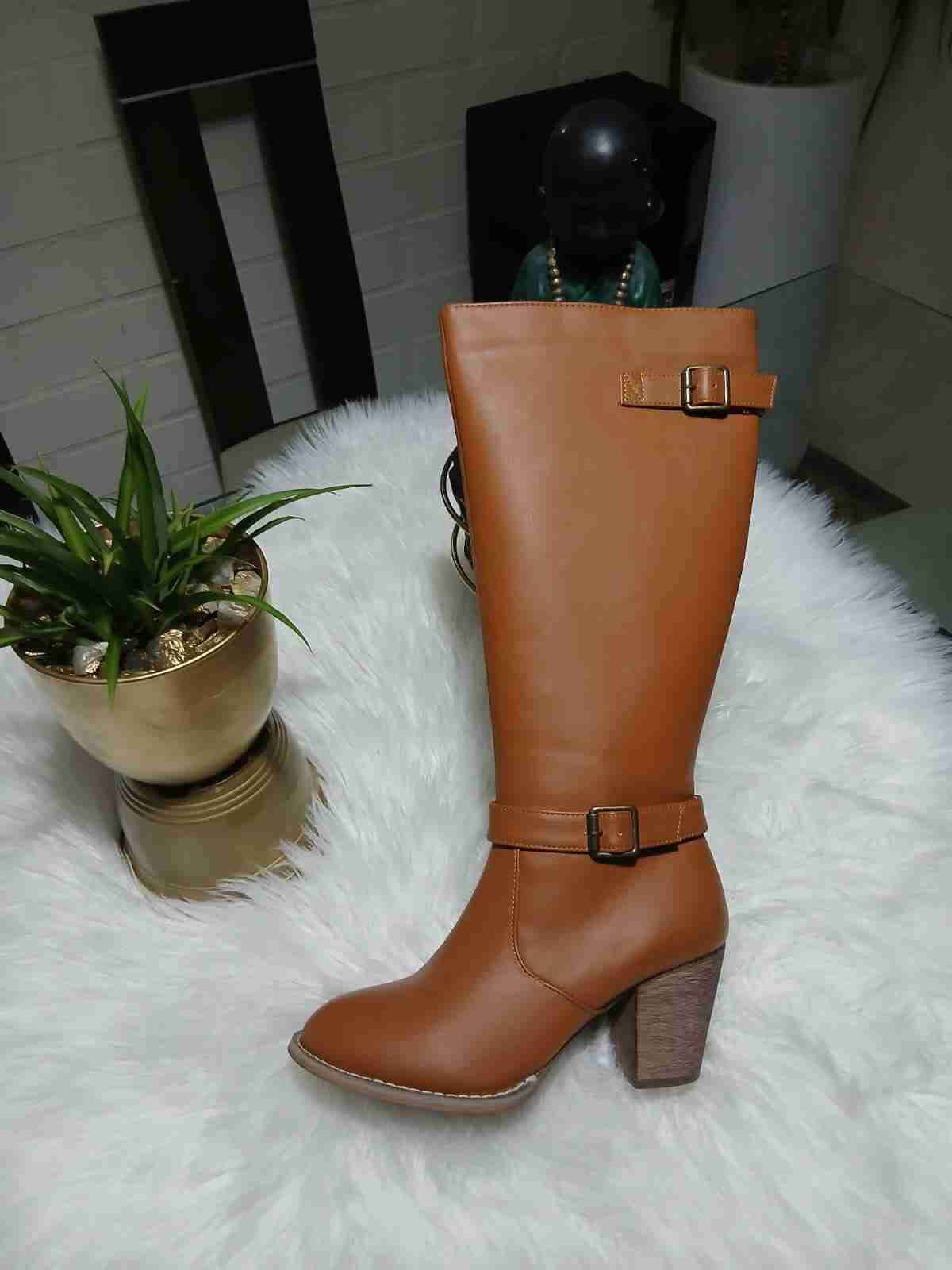 Botas de eco cuero marrón nuevas - miniatura 2