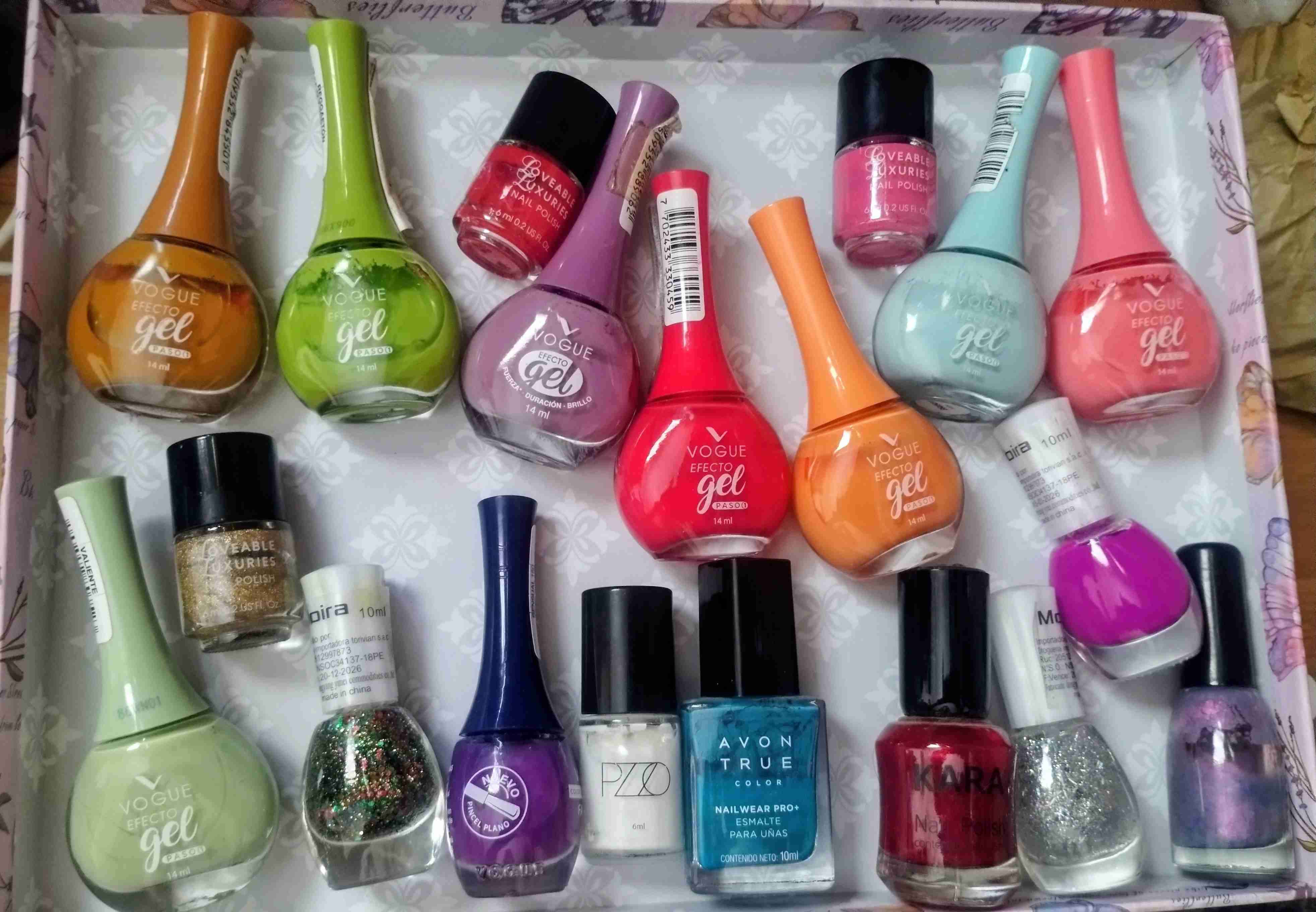 Colección de esmaltes de uñas