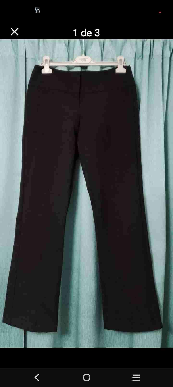 Pantalones negros de tela mujer