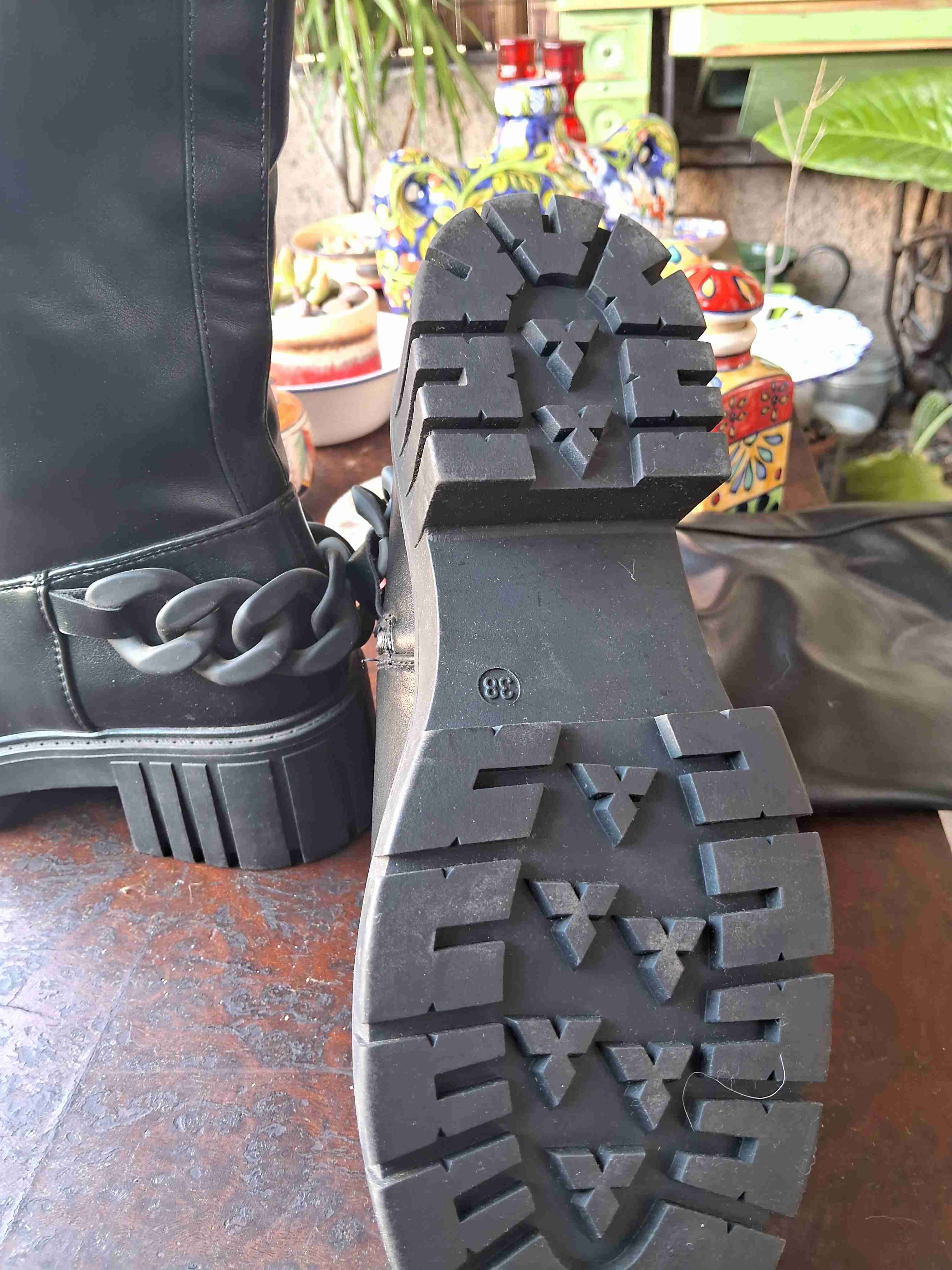 Botas negras de ecocuero - miniatura 3