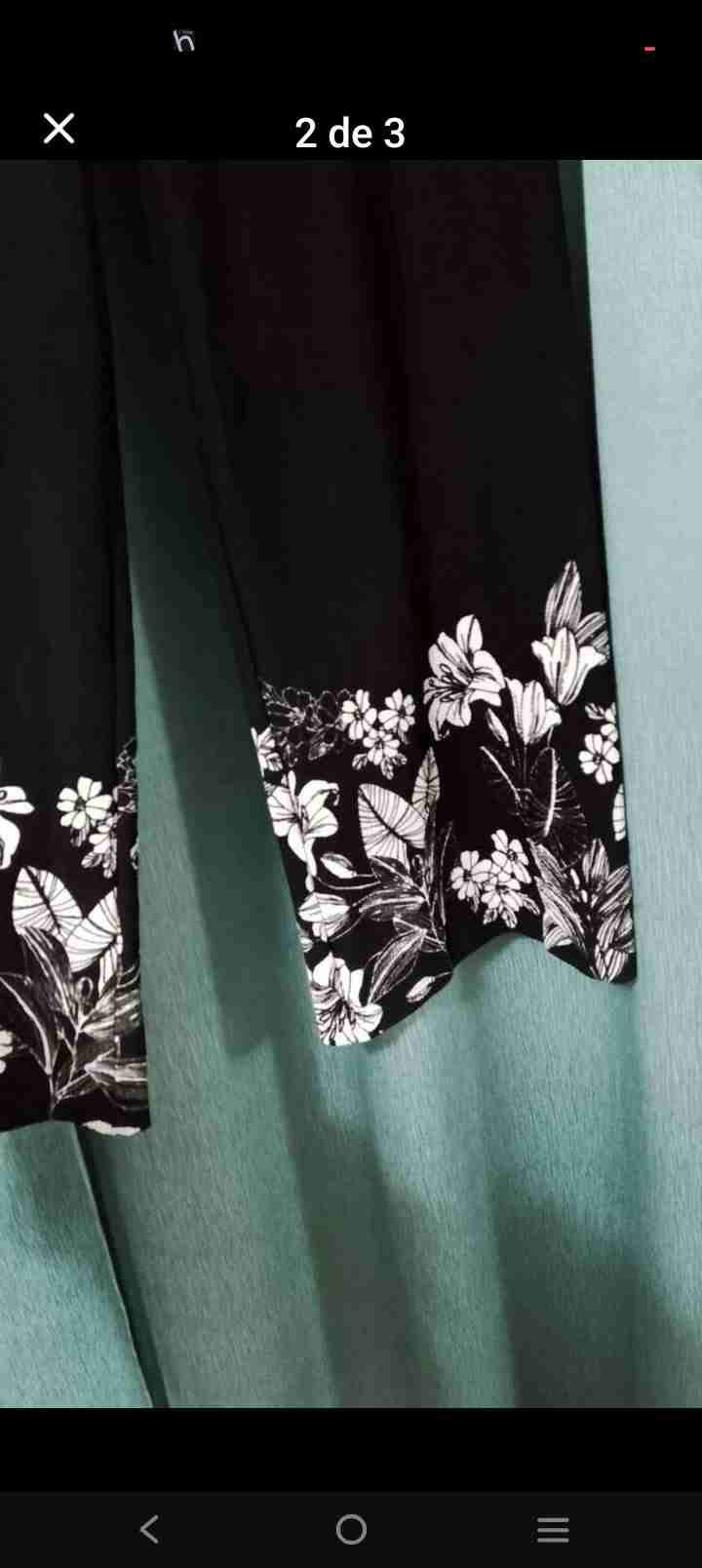 Palazo negro con estampado floral - miniatura 2