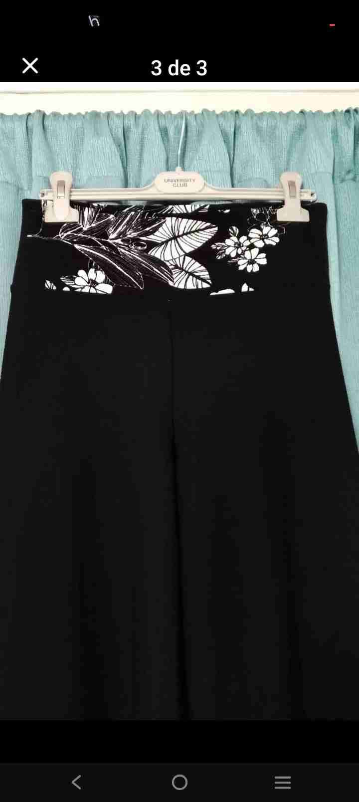 Palazo negro con estampado floral - miniatura 3