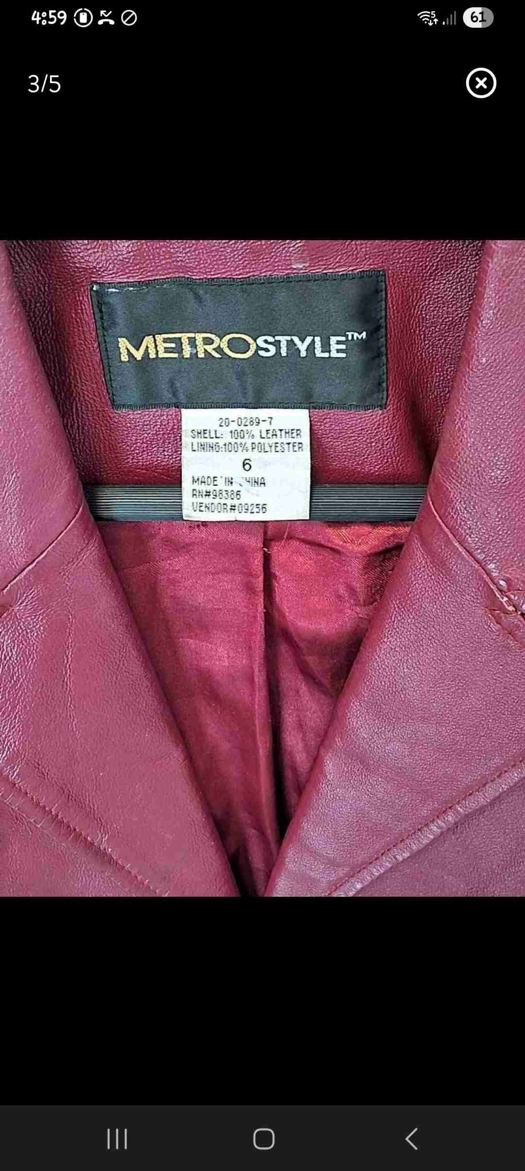 Abrigo rojo de cuero - miniatura 4