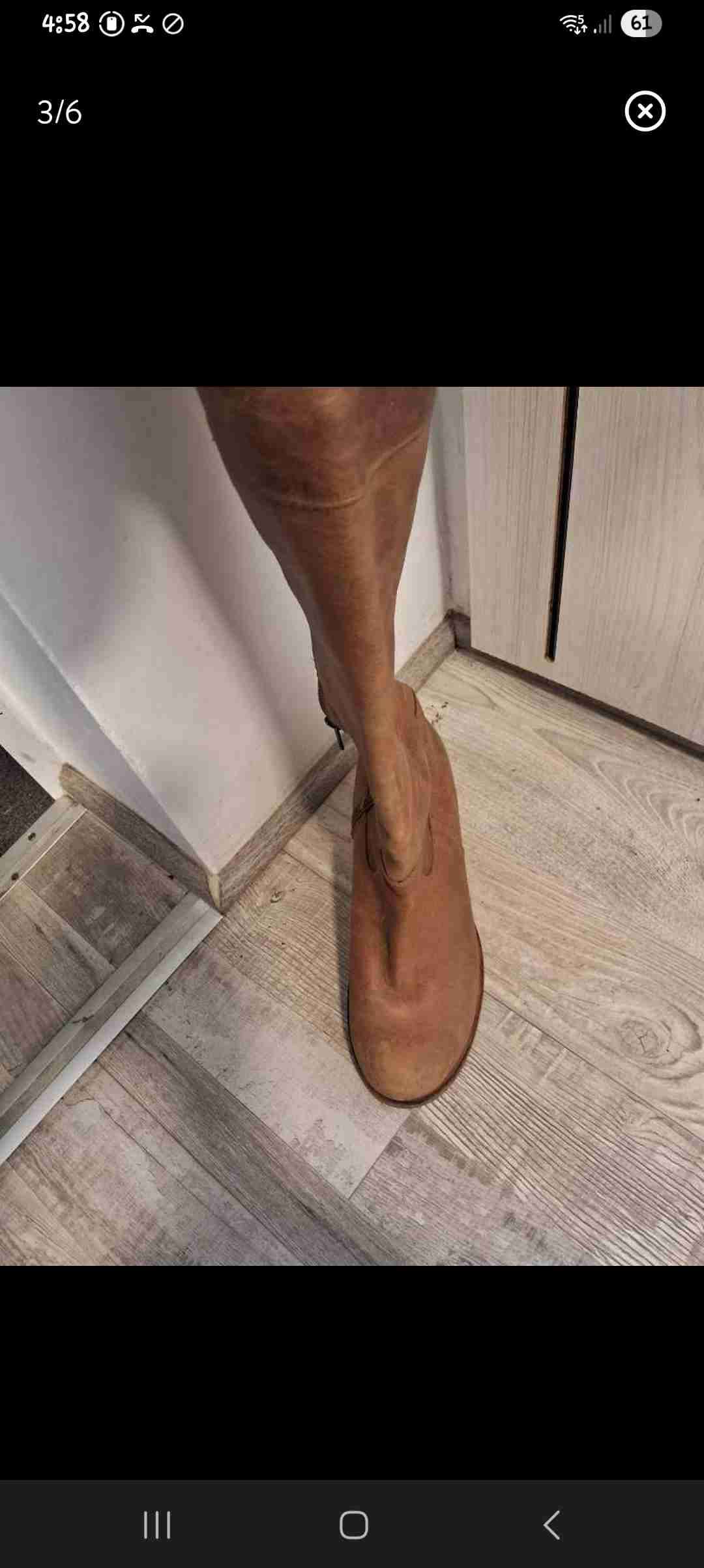 Botas largas de cuero marrón Romano - miniatura 3