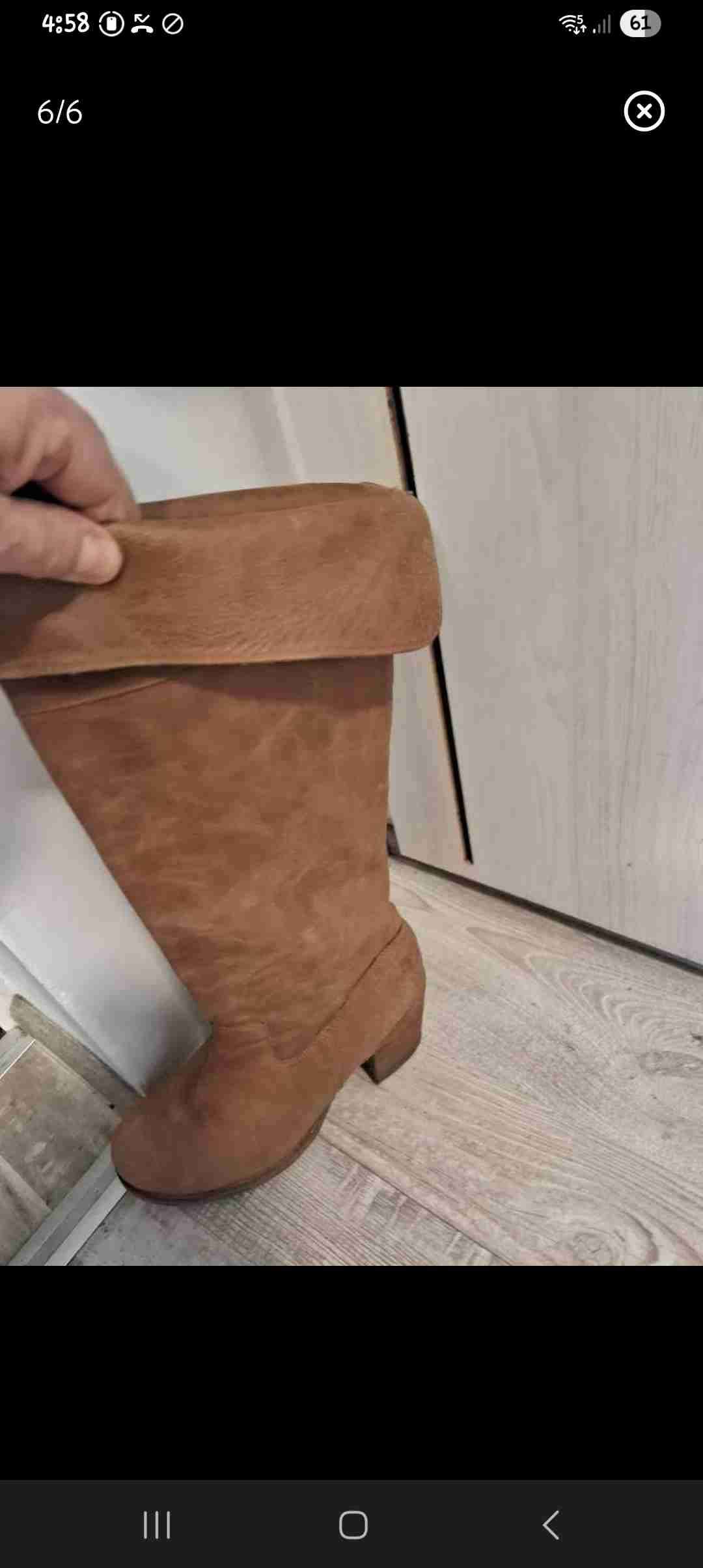 Botas largas de cuero marrón Romano - miniatura 6