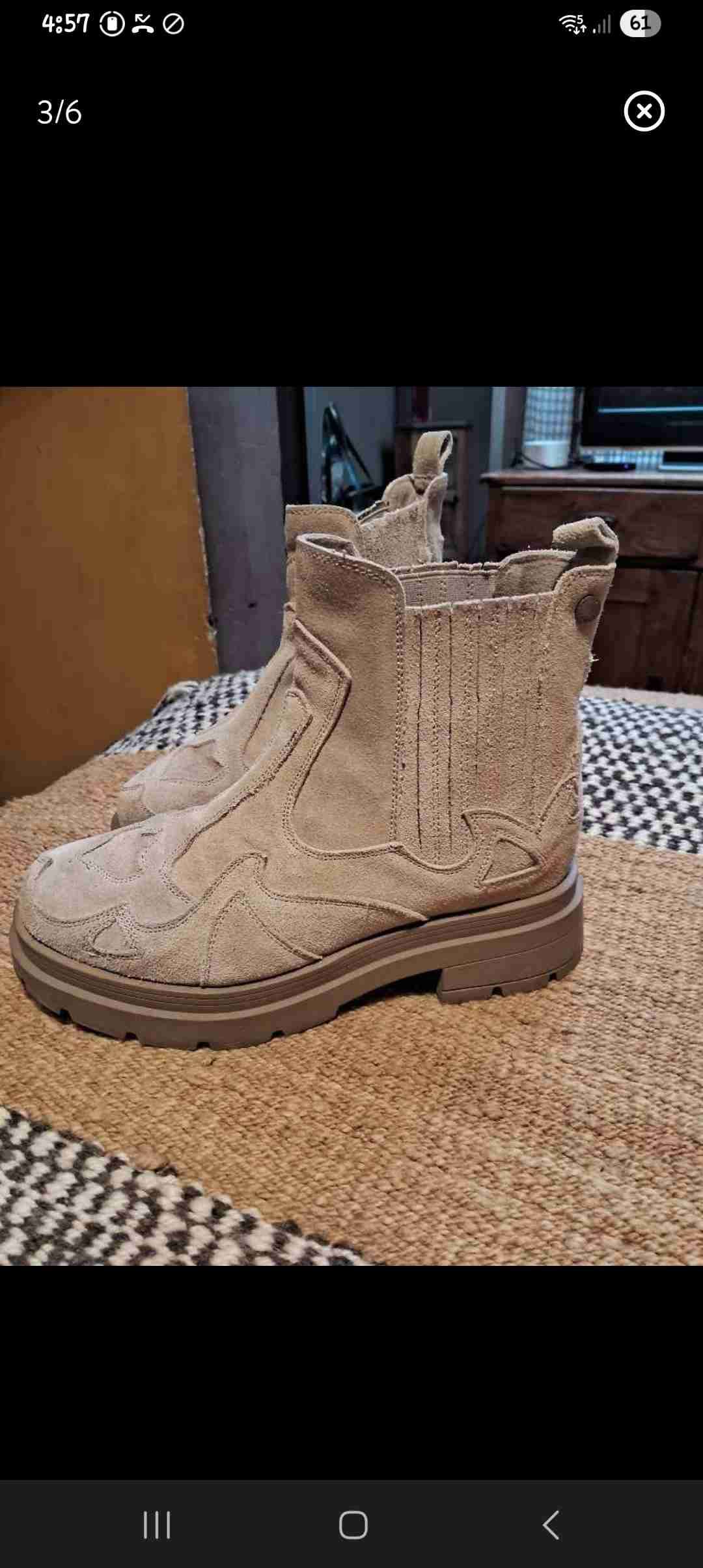 Botines beige de gamuza Romano - miniatura 2