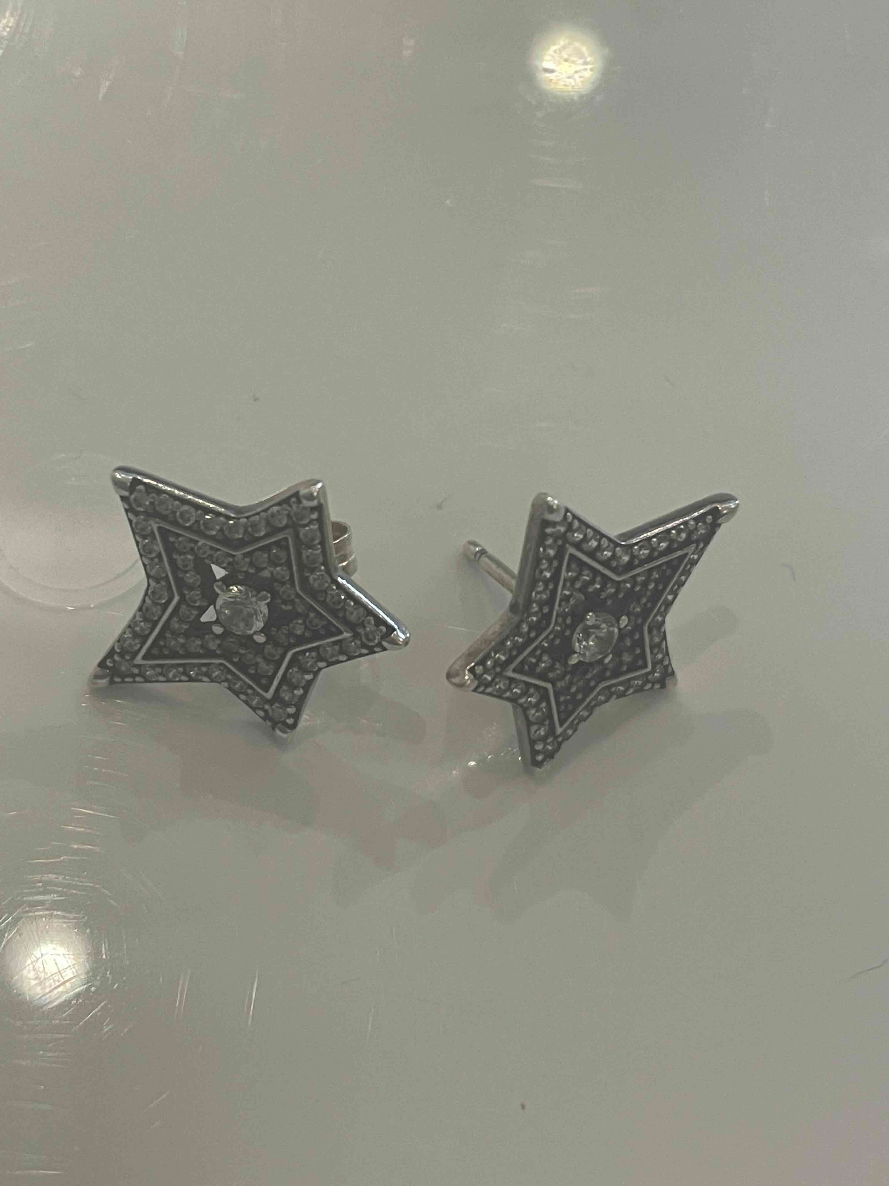 Aros de estrella plateados - miniatura 3