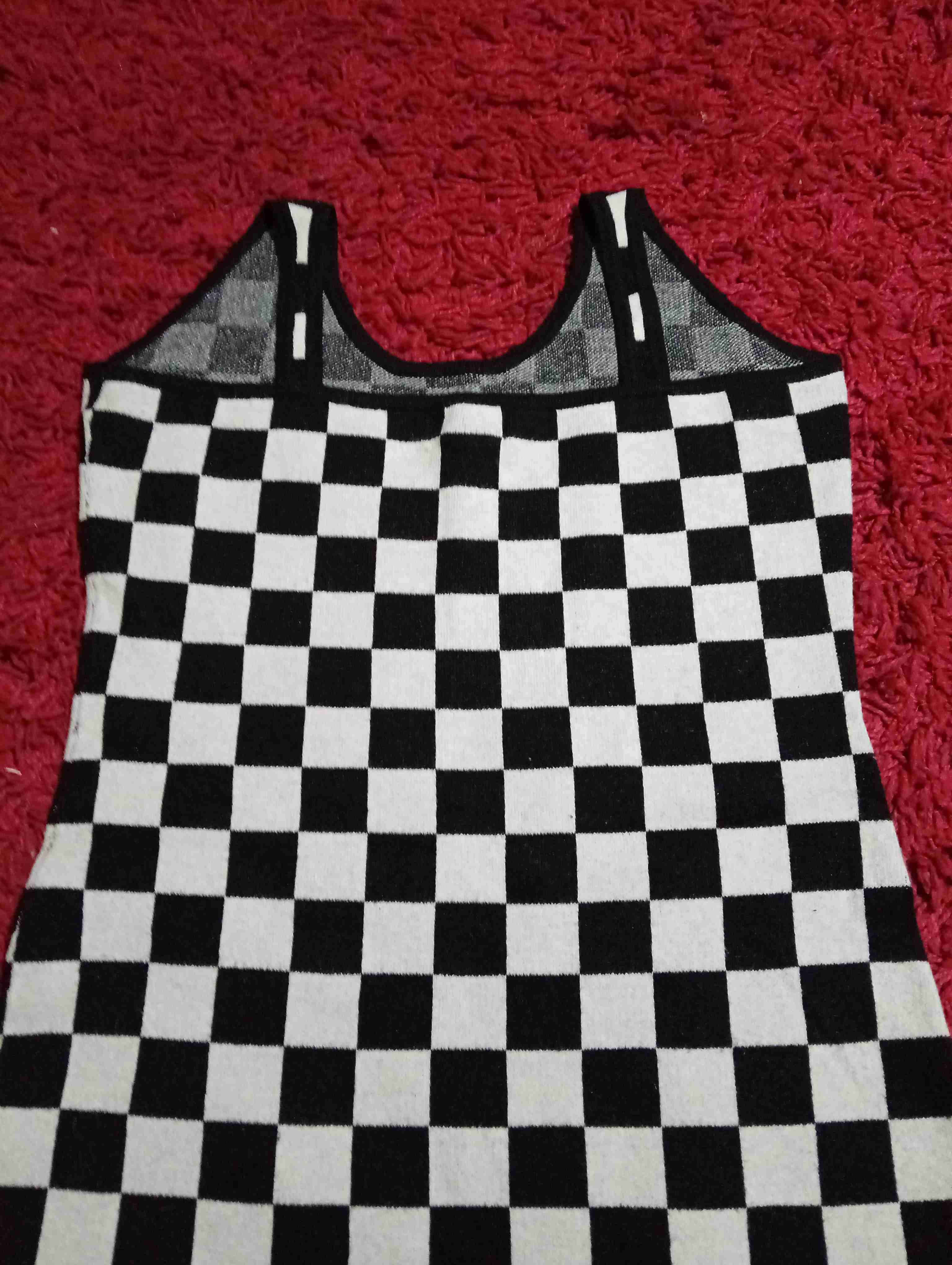 Vestido a cuadros blanco y negro - miniatura 2