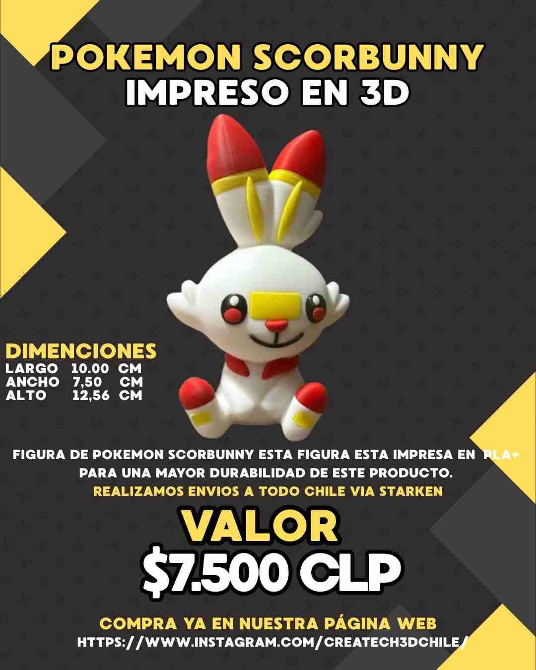 Figura 3D Pokémon Scorbunny - 1