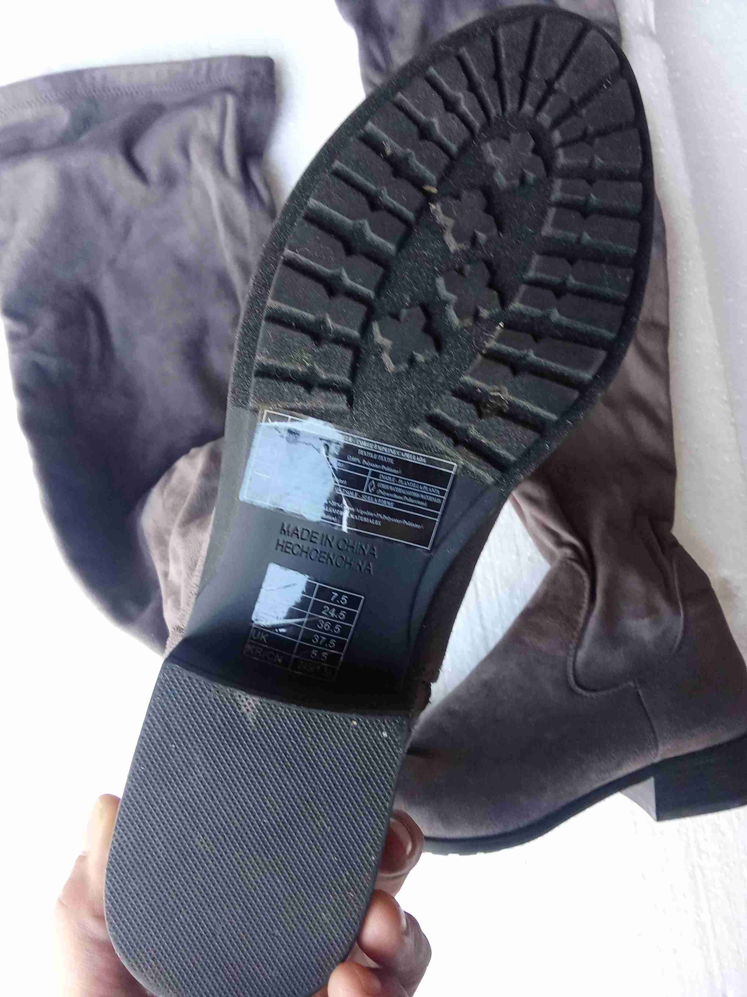 Botas altas de gamuza gris - 4