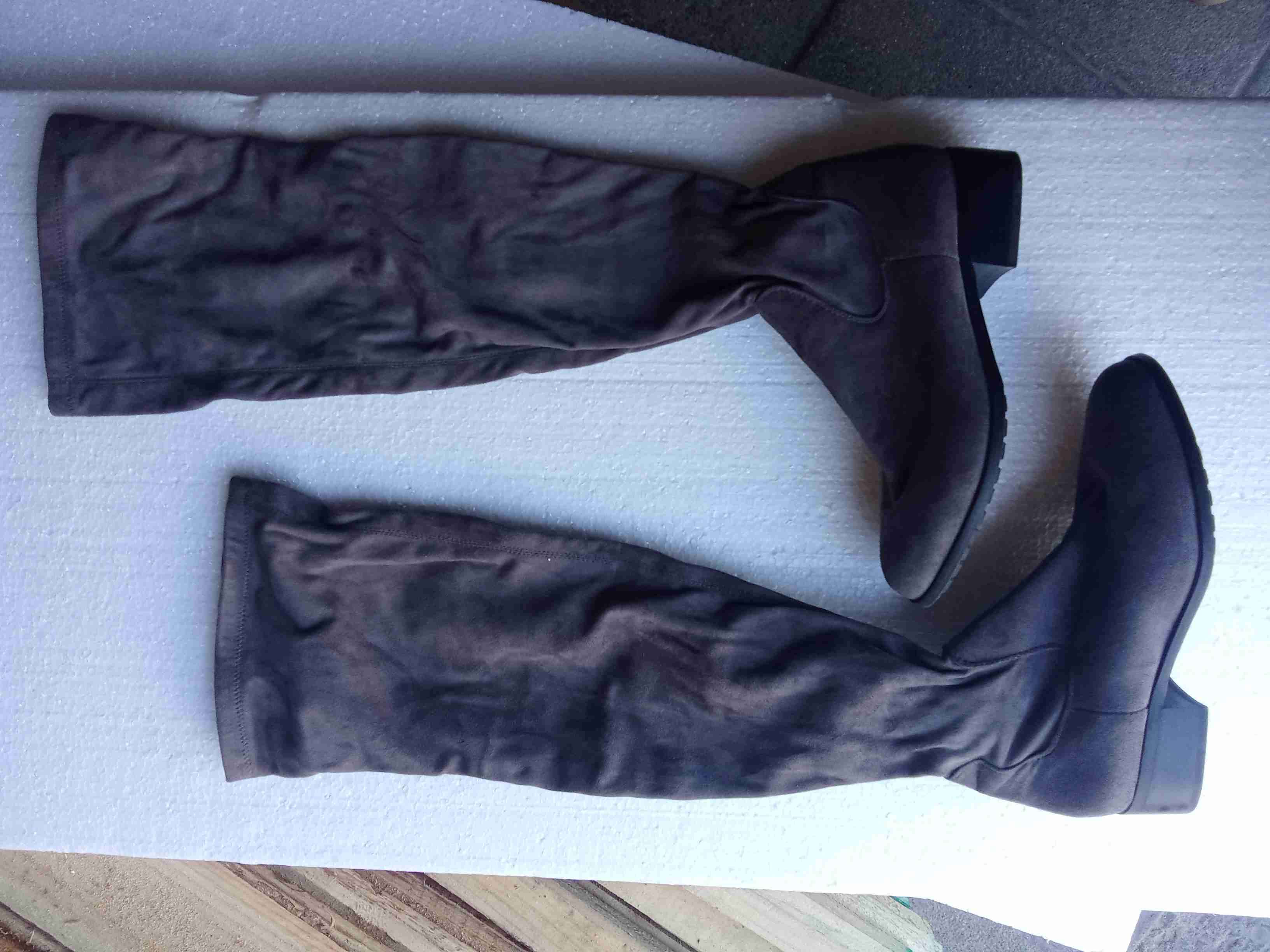 Botas altas de gamuza gris - 5