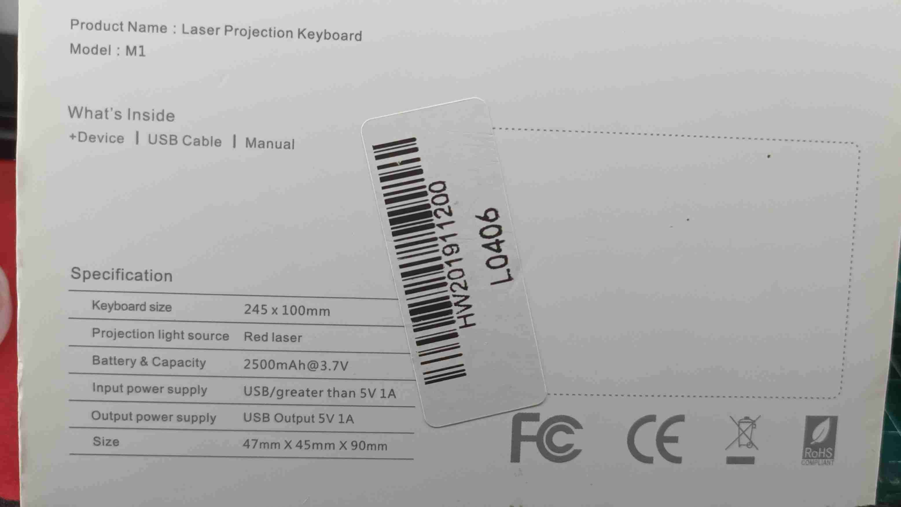 Teclado láser portátil con conexion bluetooth - miniatura 3