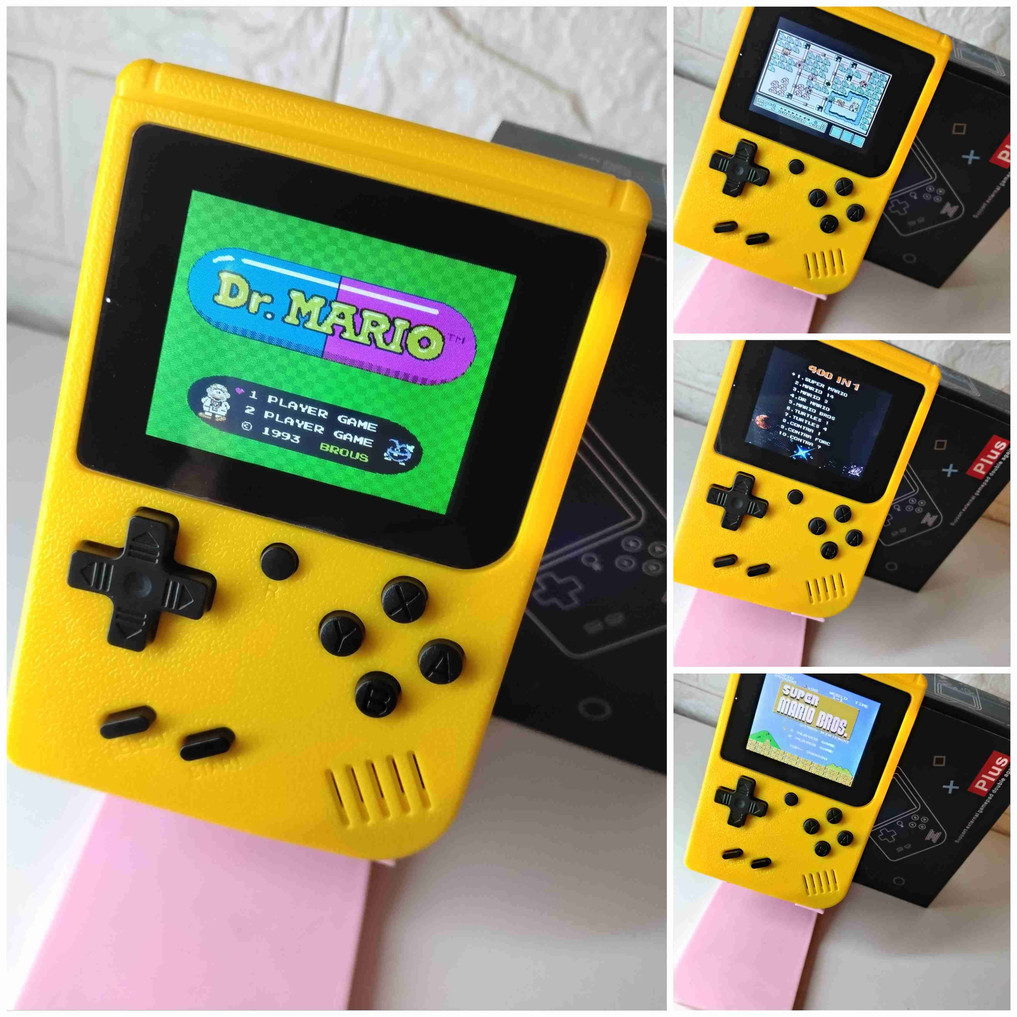 Consola portátil amarilla retro NES 8 bits