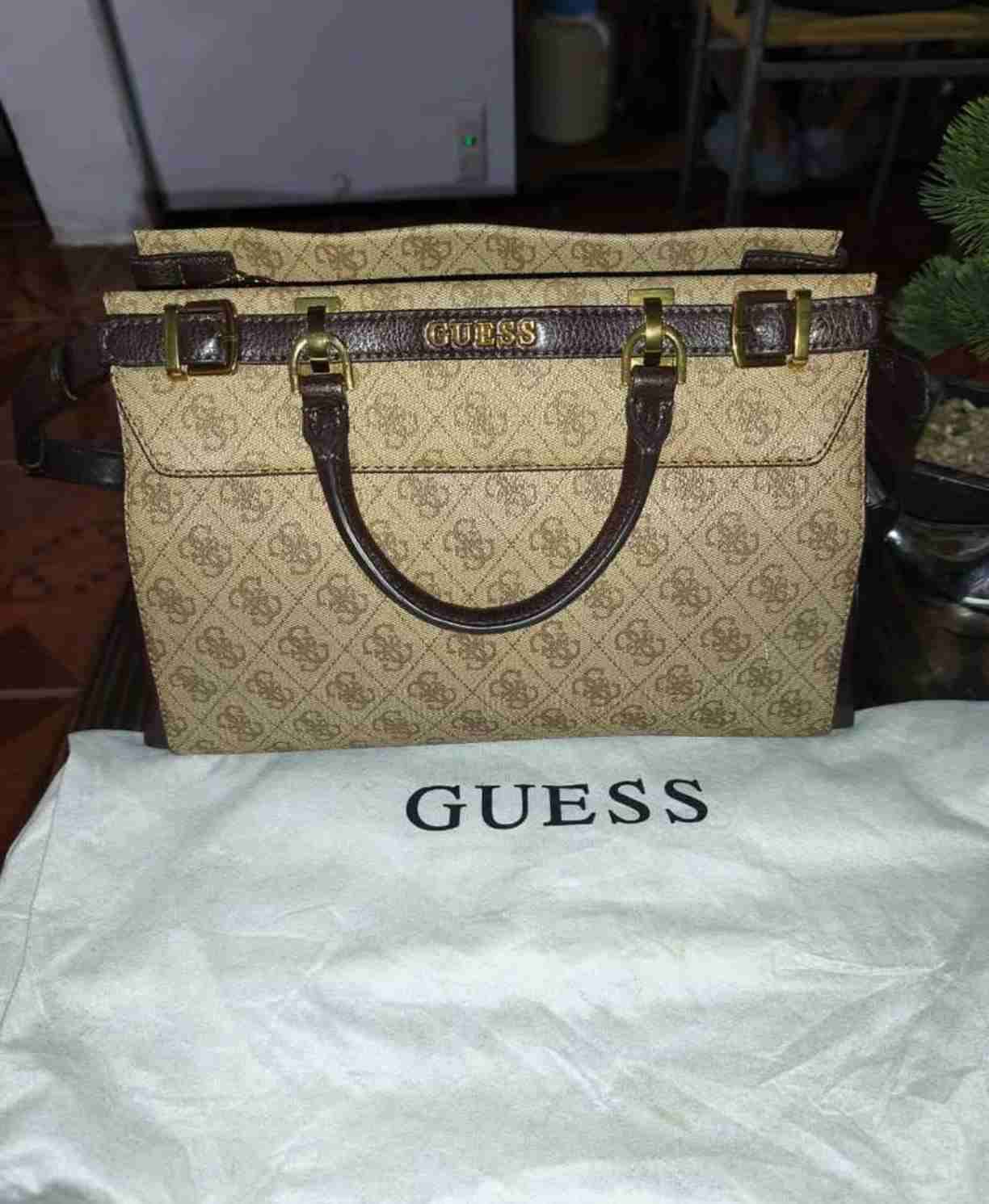 Bolso Guess beige con logo - miniatura 2