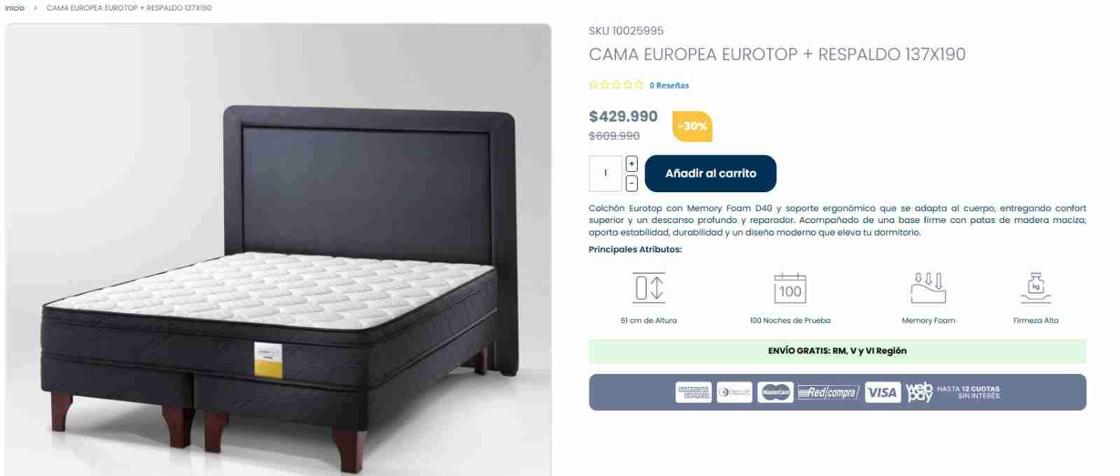 Cama doble con colchón - miniatura 2