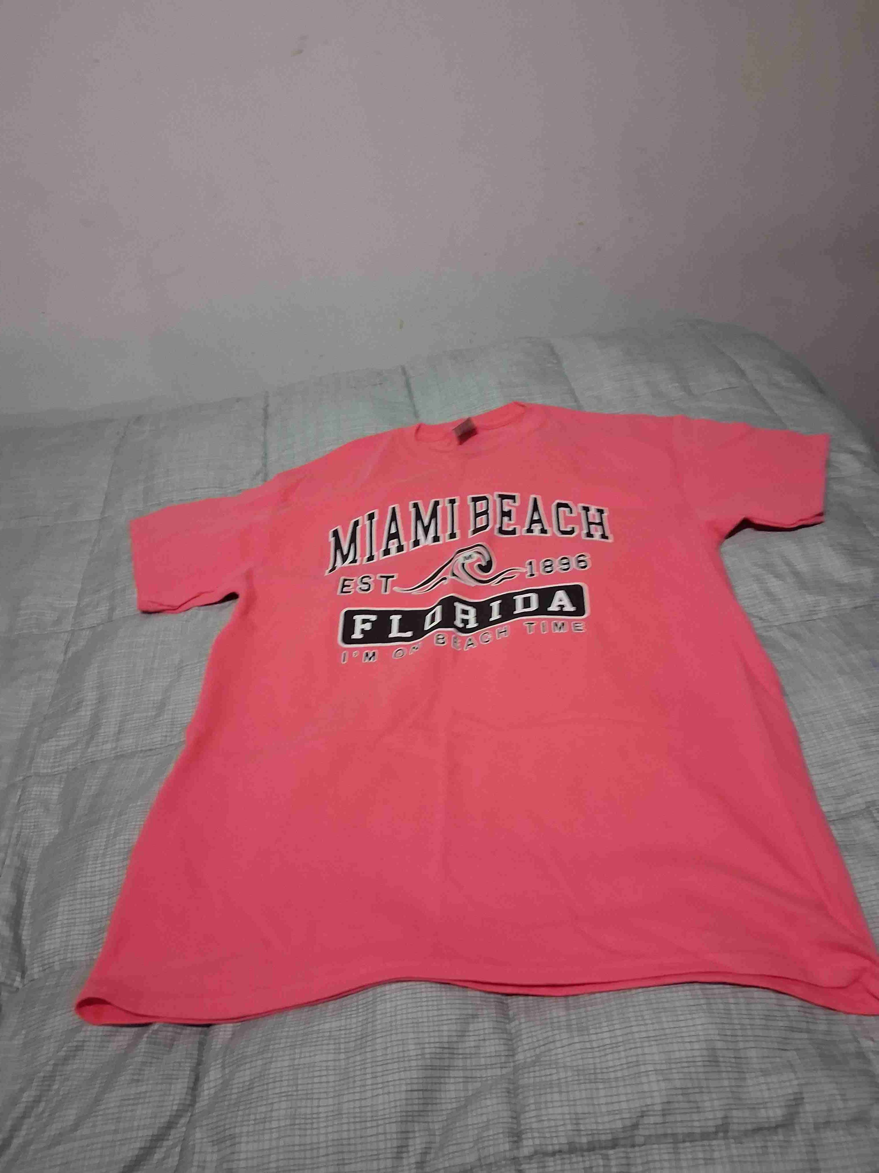 Polera Miami Beach celeste y rosada - 2