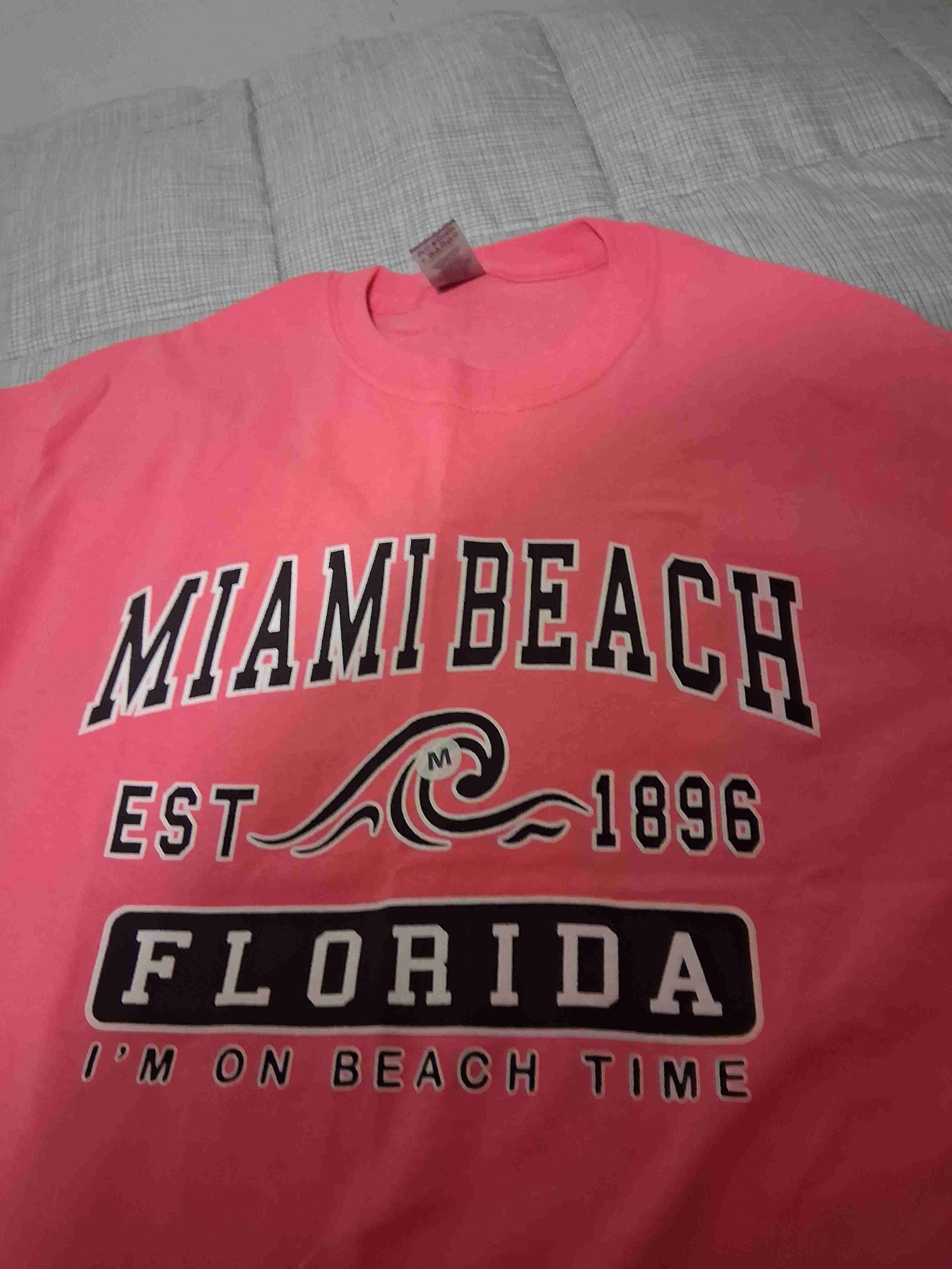 Polera Miami Beach celeste y rosada - 5