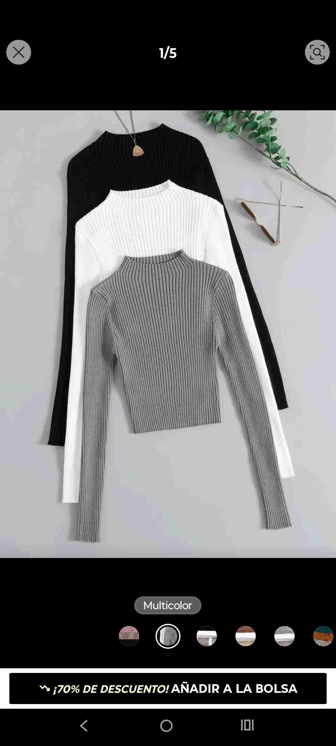 Suéter de punto multicolor - miniatura 6