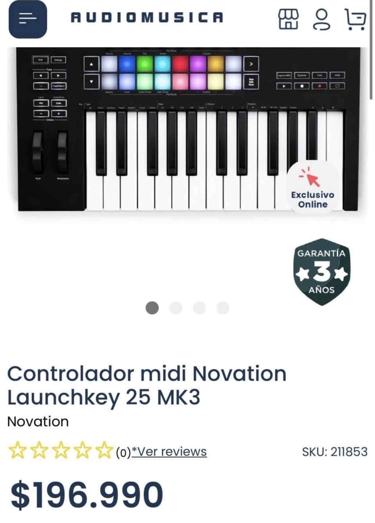 Controlador MIDI Novation 25key - 3