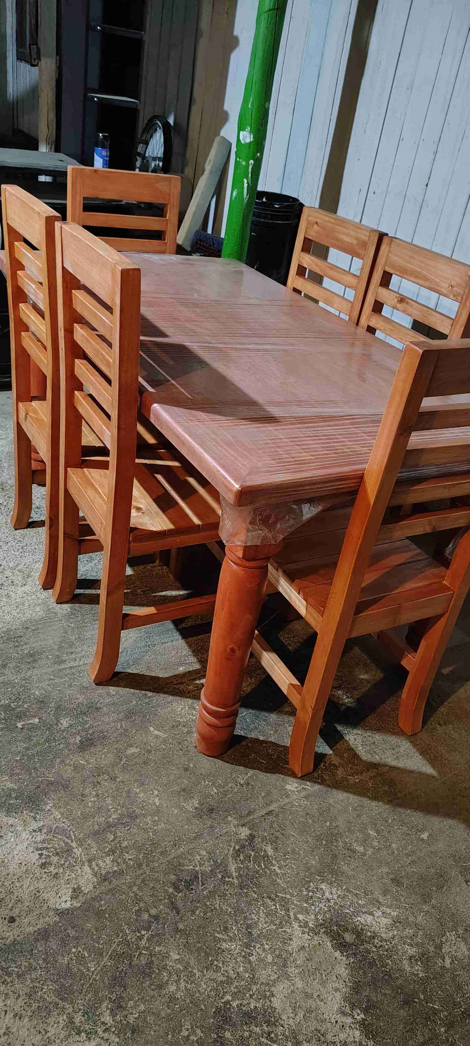 Juego de comedor de madera 6 sillas - miniatura 2