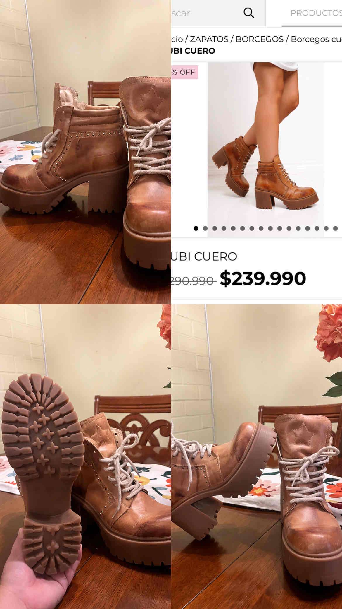 Botines Becca Shoes de cuero marrón - miniatura 3