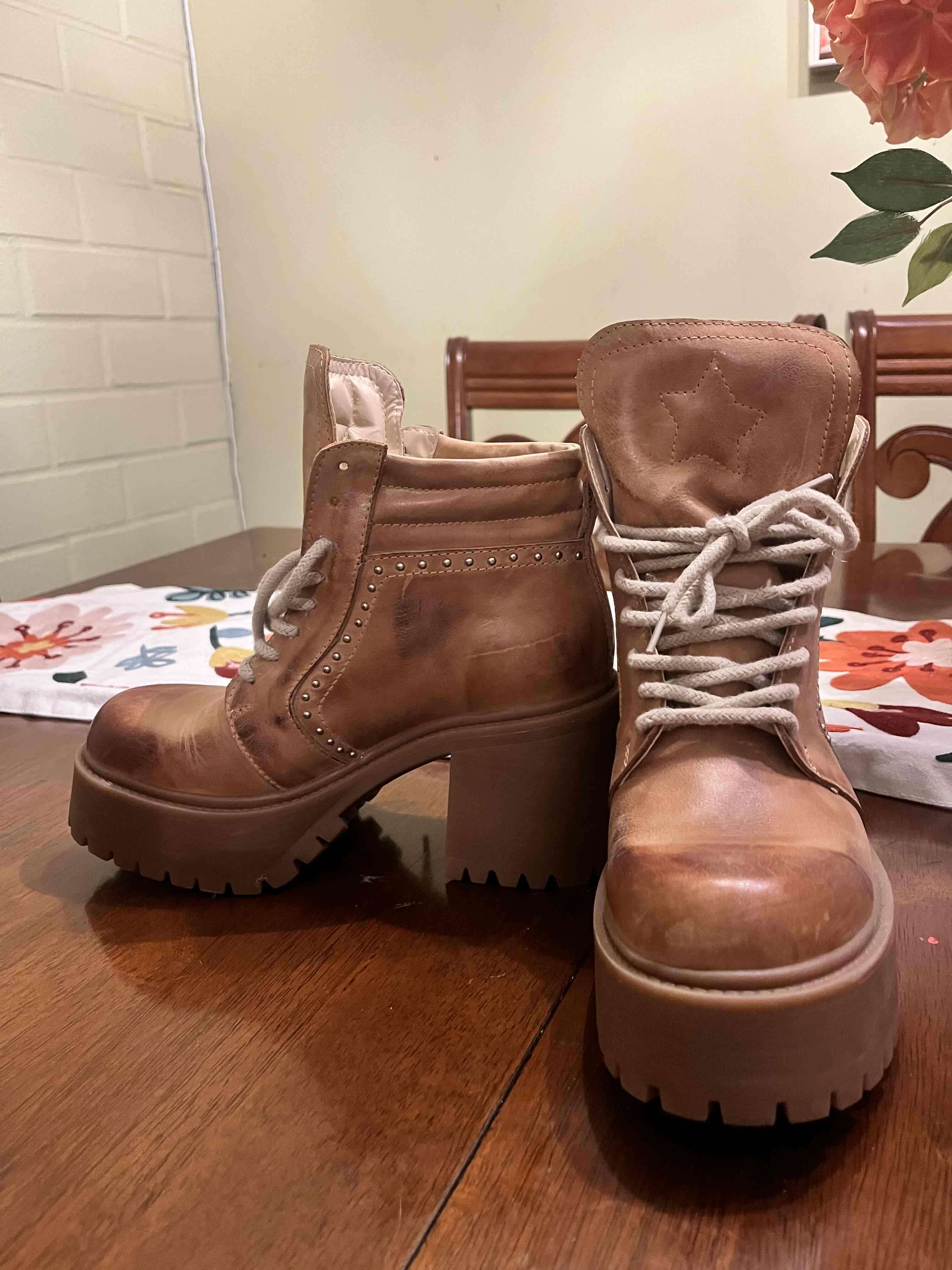 Botines Becca Shoes de cuero marrón - miniatura 4