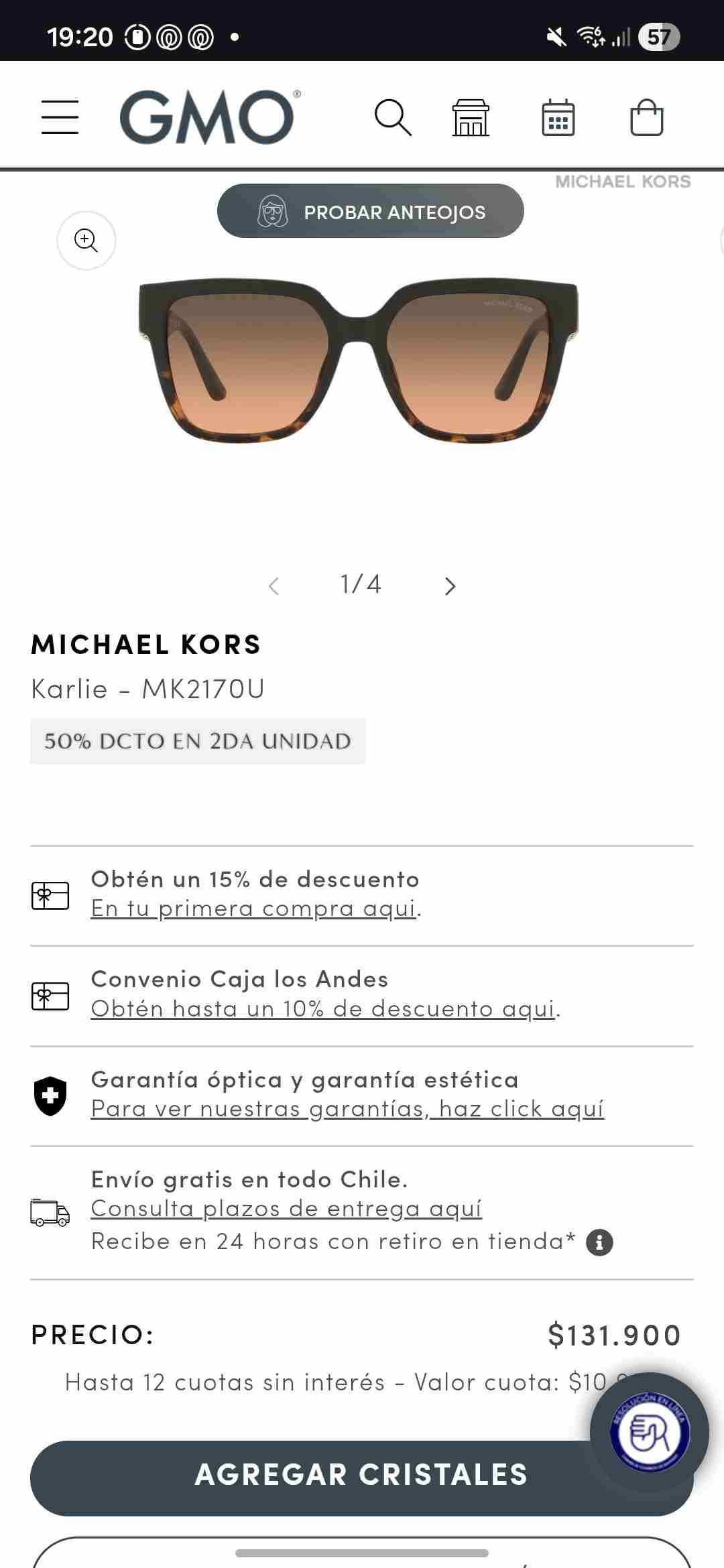 Lentes de sol Michael Kors Karlie - miniatura 4