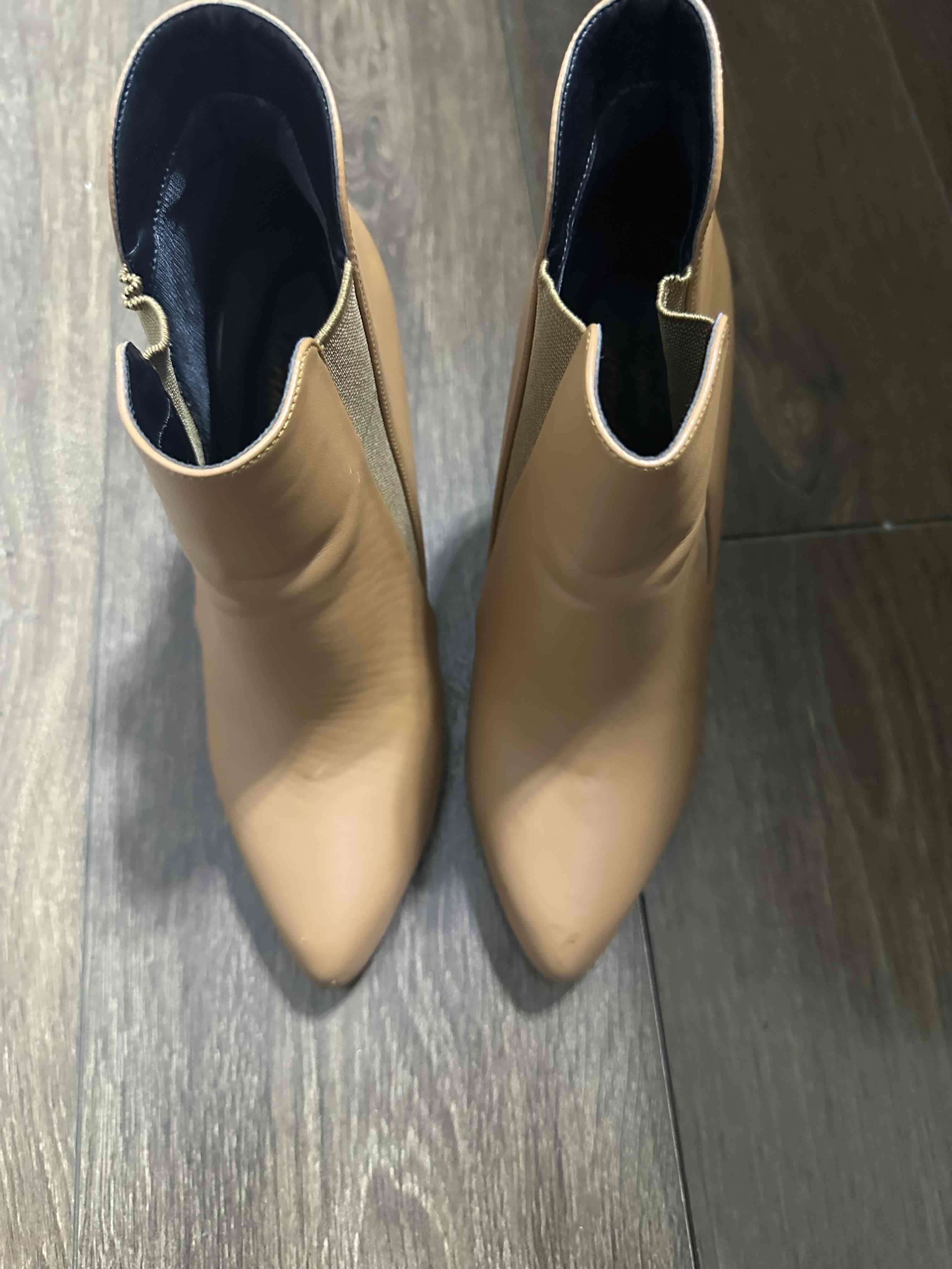 Botines de cuero beige - 1