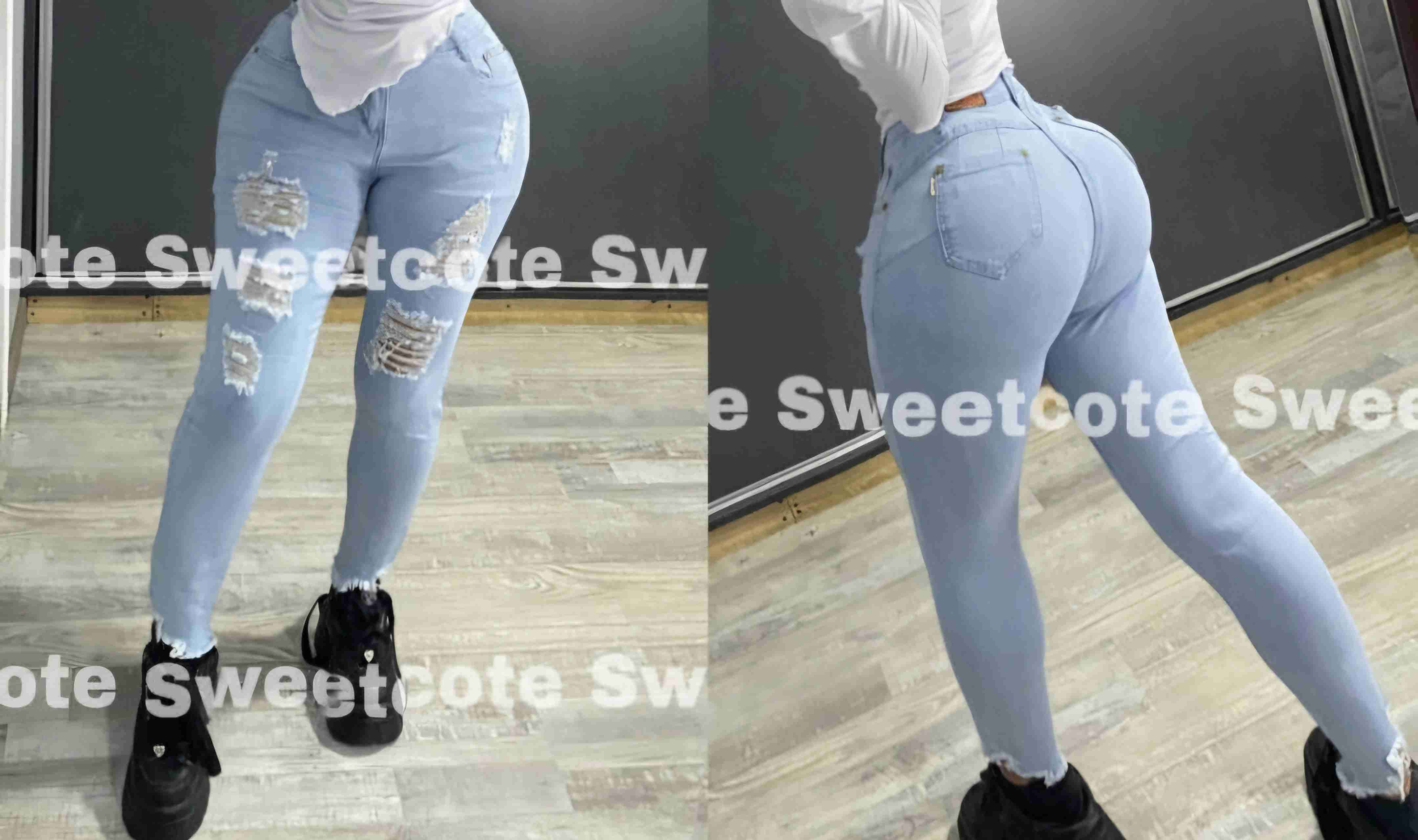 Jeans celestes desgastados - 1