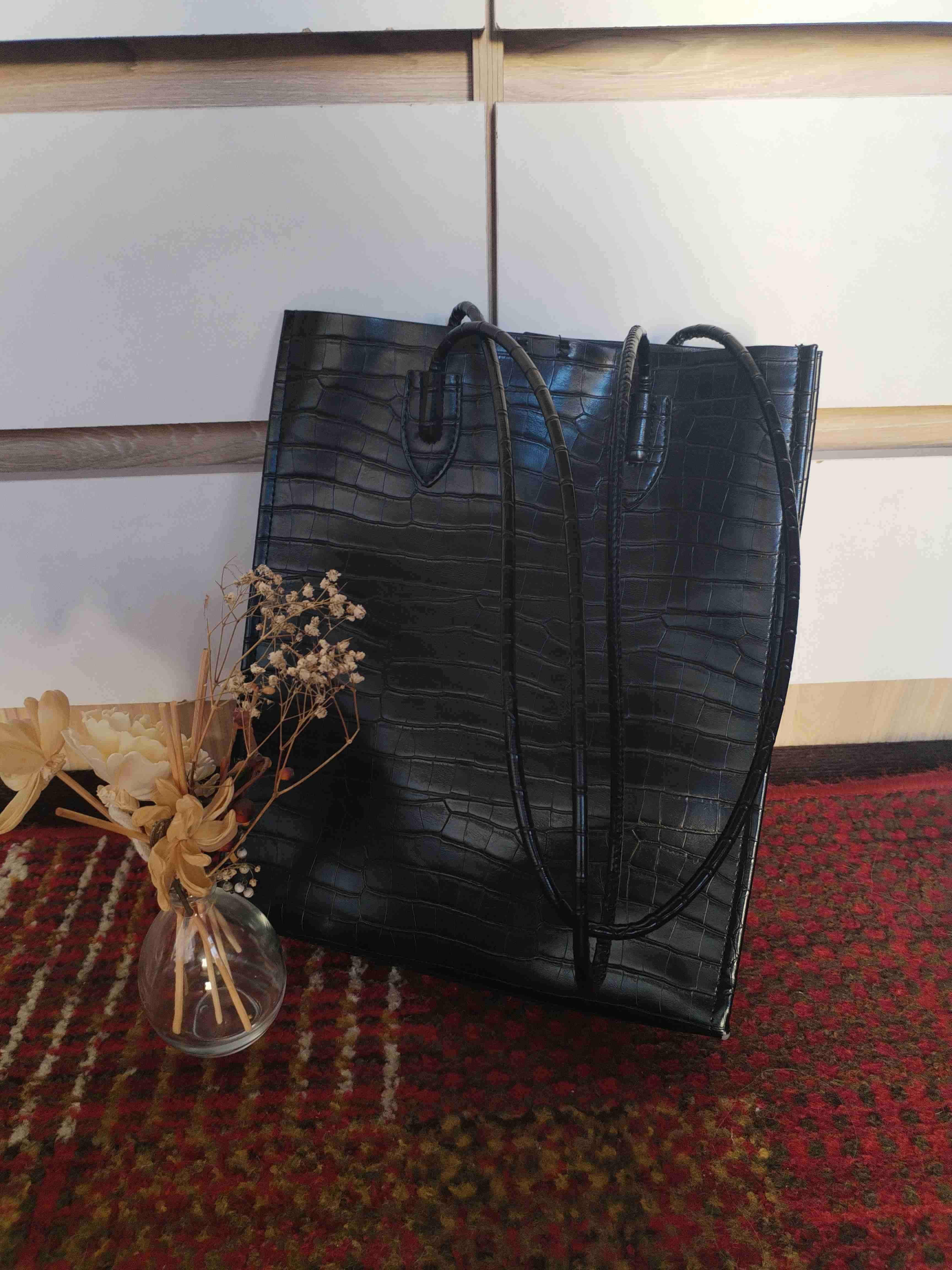 Cartera de cuero beige Prüne - miniatura 2