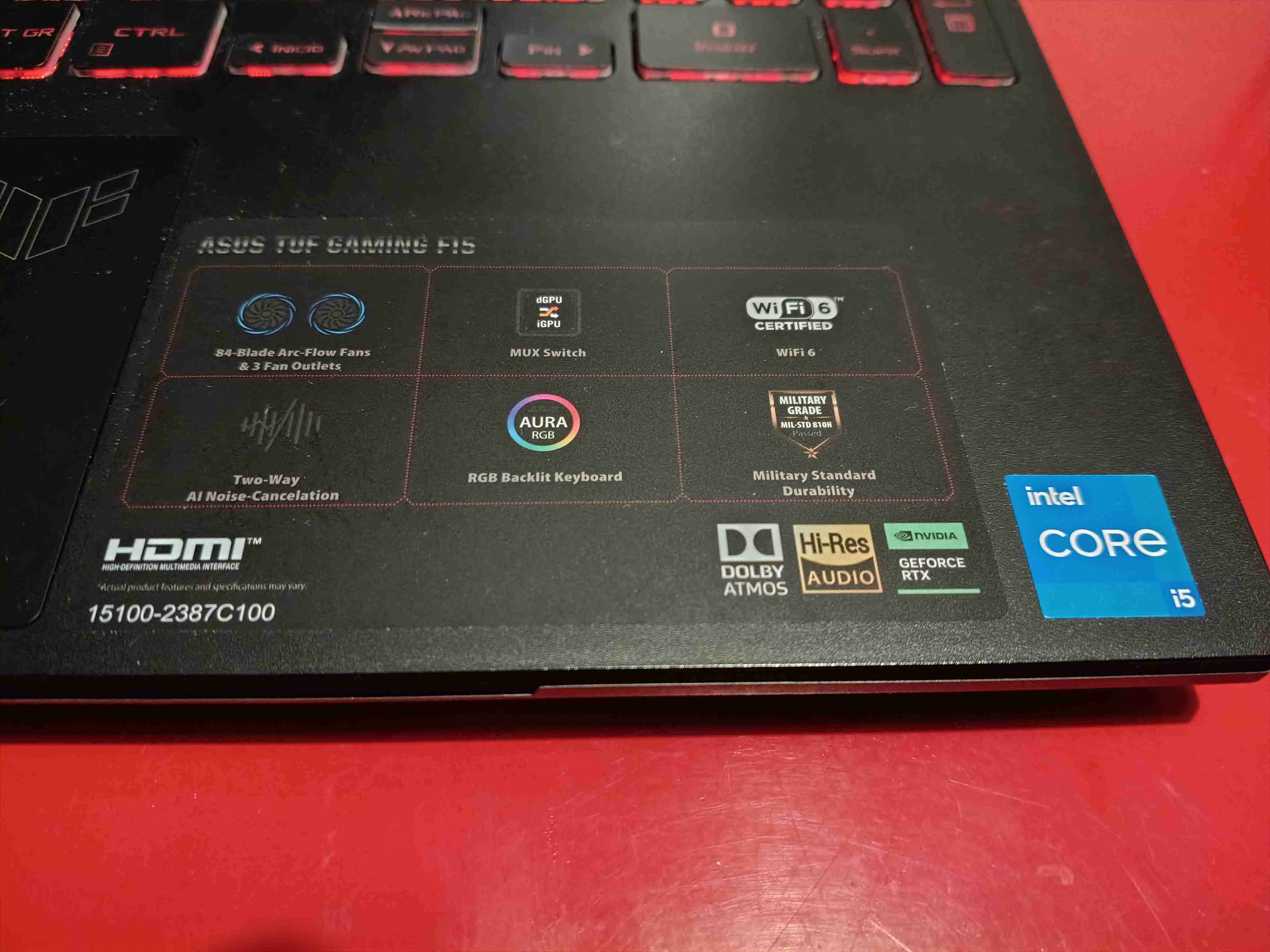 Laptop ASUS TUF Gaming F15 - miniatura 4