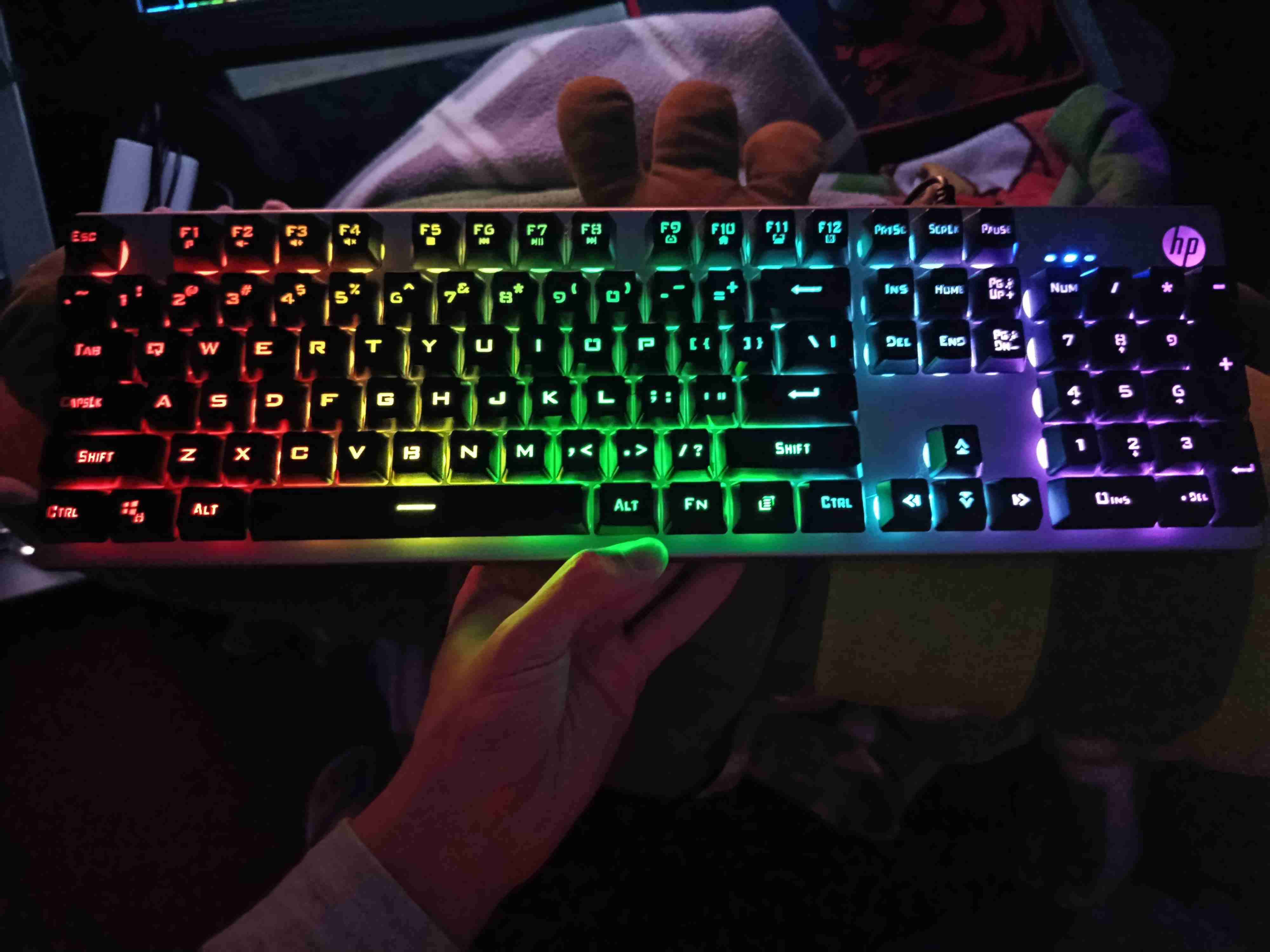 Teclado hp LED con cable - 1