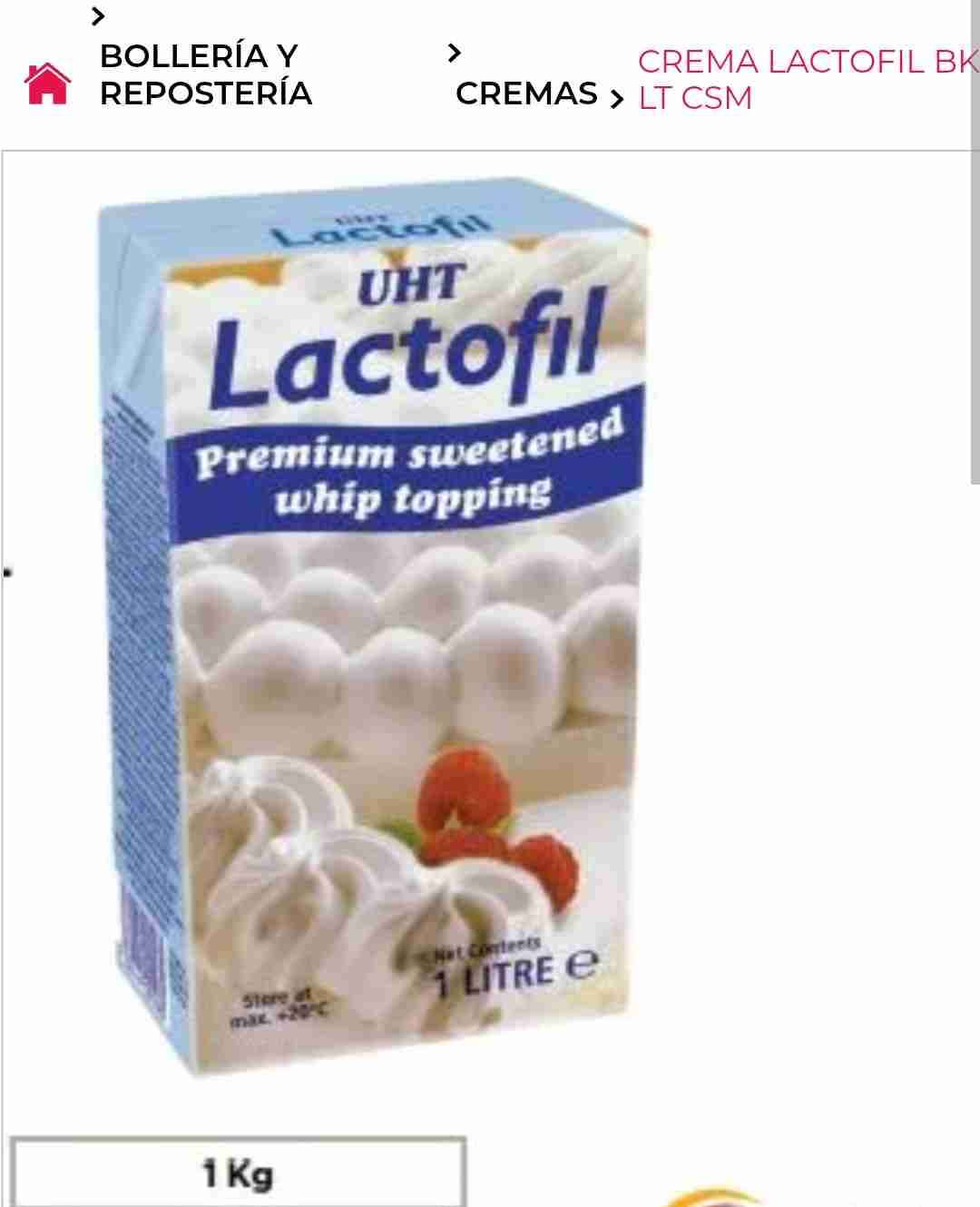 Crema UHT Lactofil 1 litro - 1