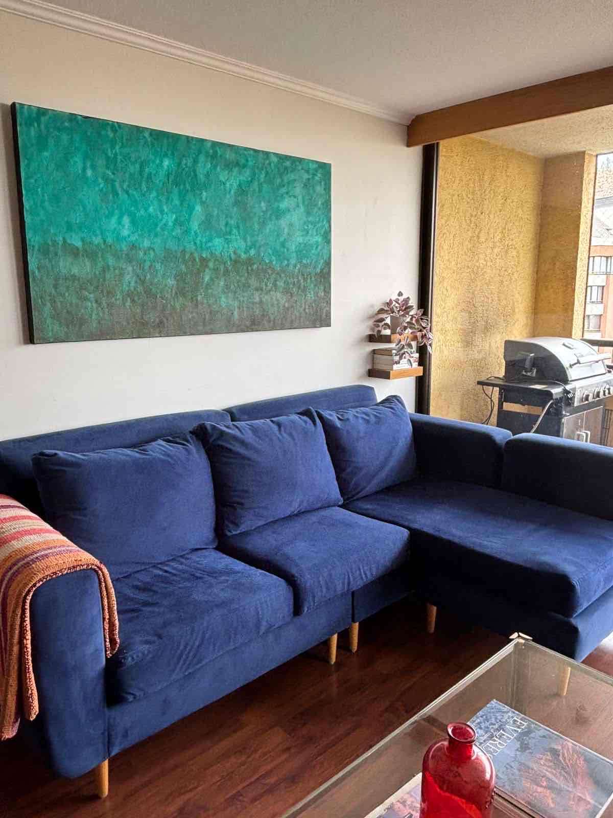 Sofá seccional azul - miniatura 2