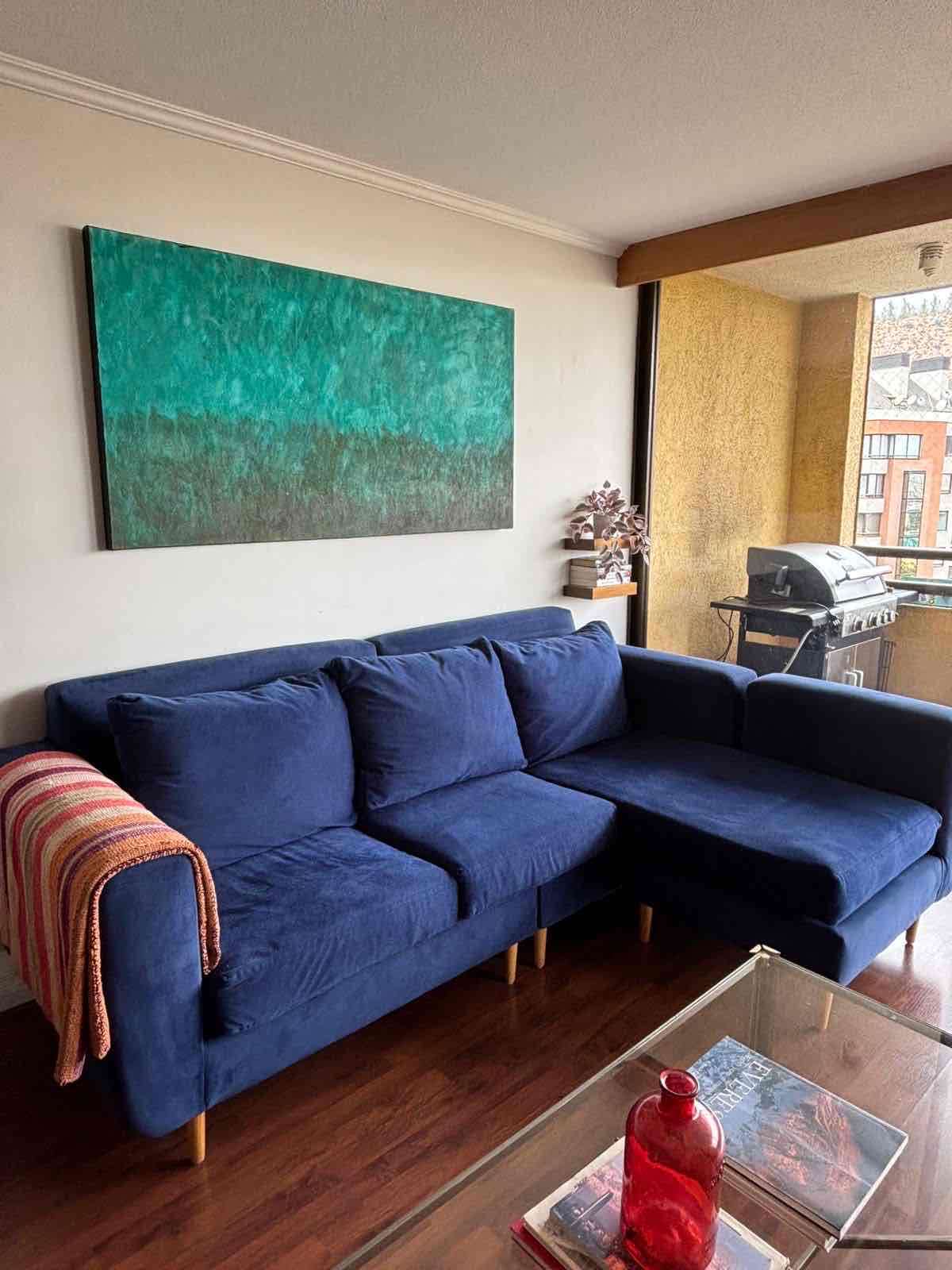 Sofá seccional azul - miniatura 4