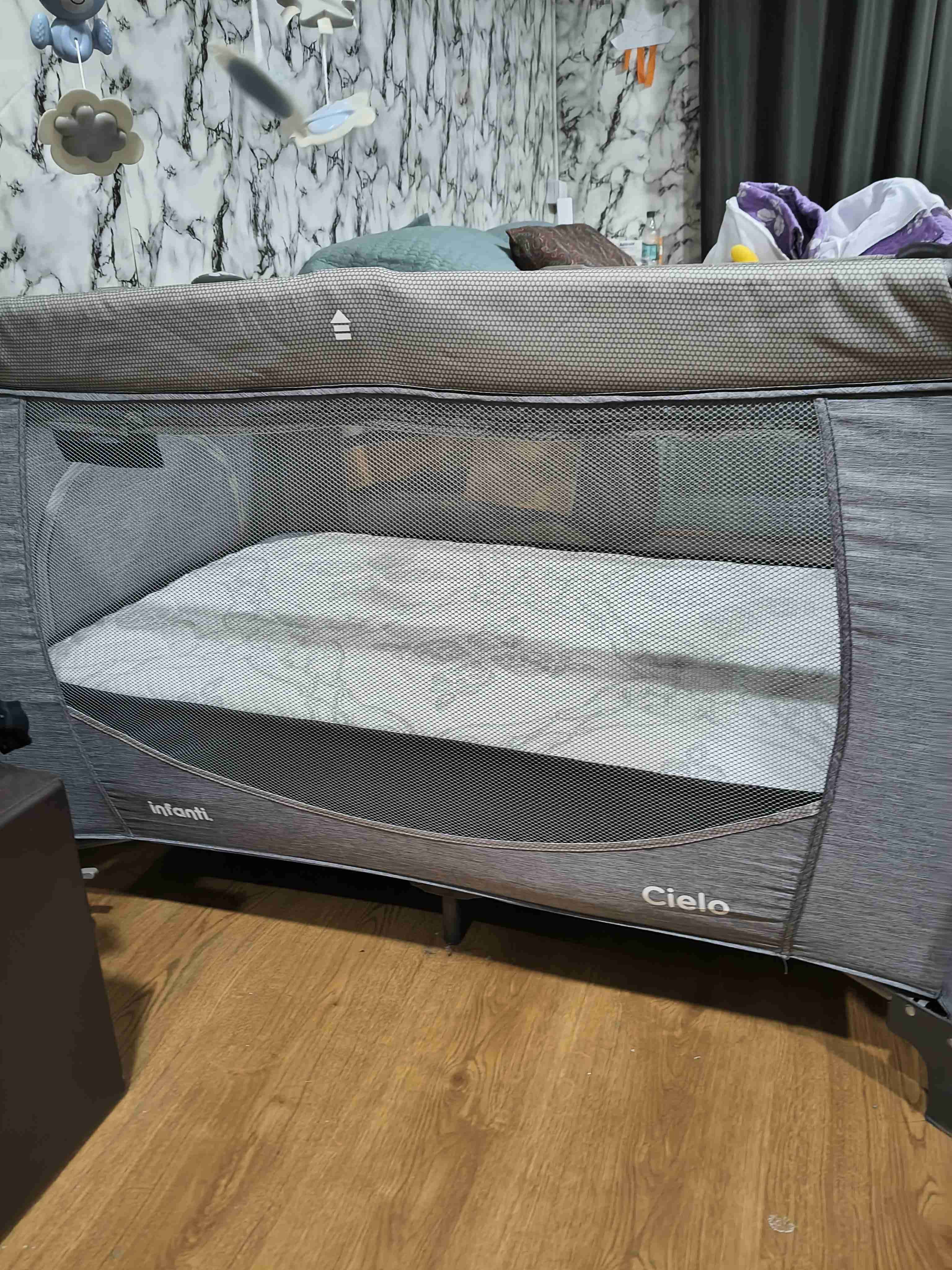 Cuna corral plegable gris - miniatura 6